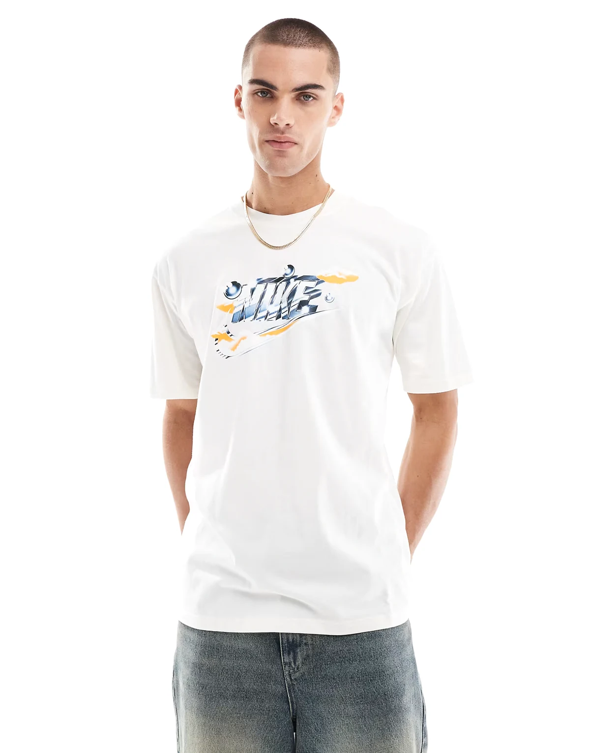 Cloud graphic t-shirt in off white