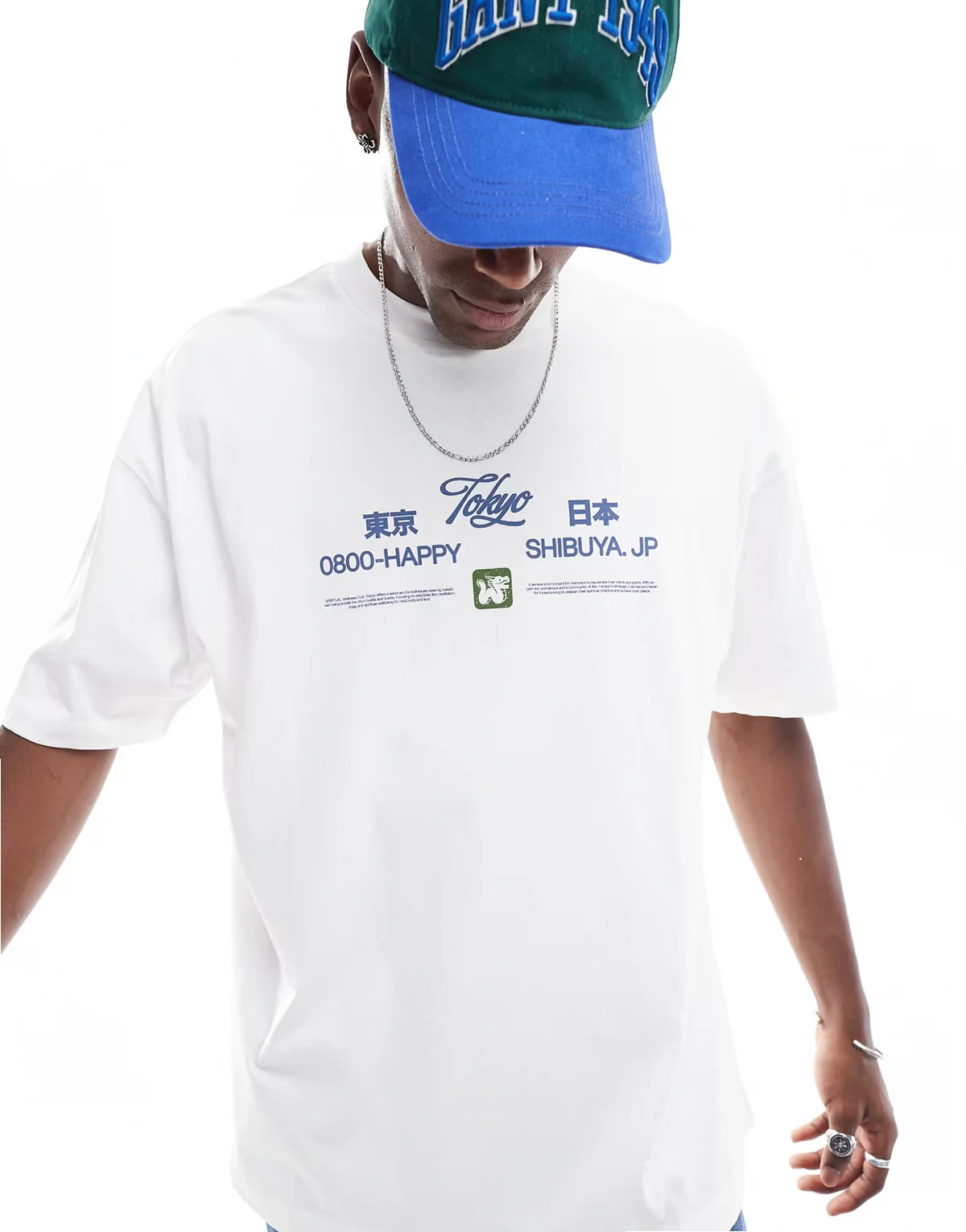 – Oversize-T-Shirt in Weiß mit Souvenirgrafik