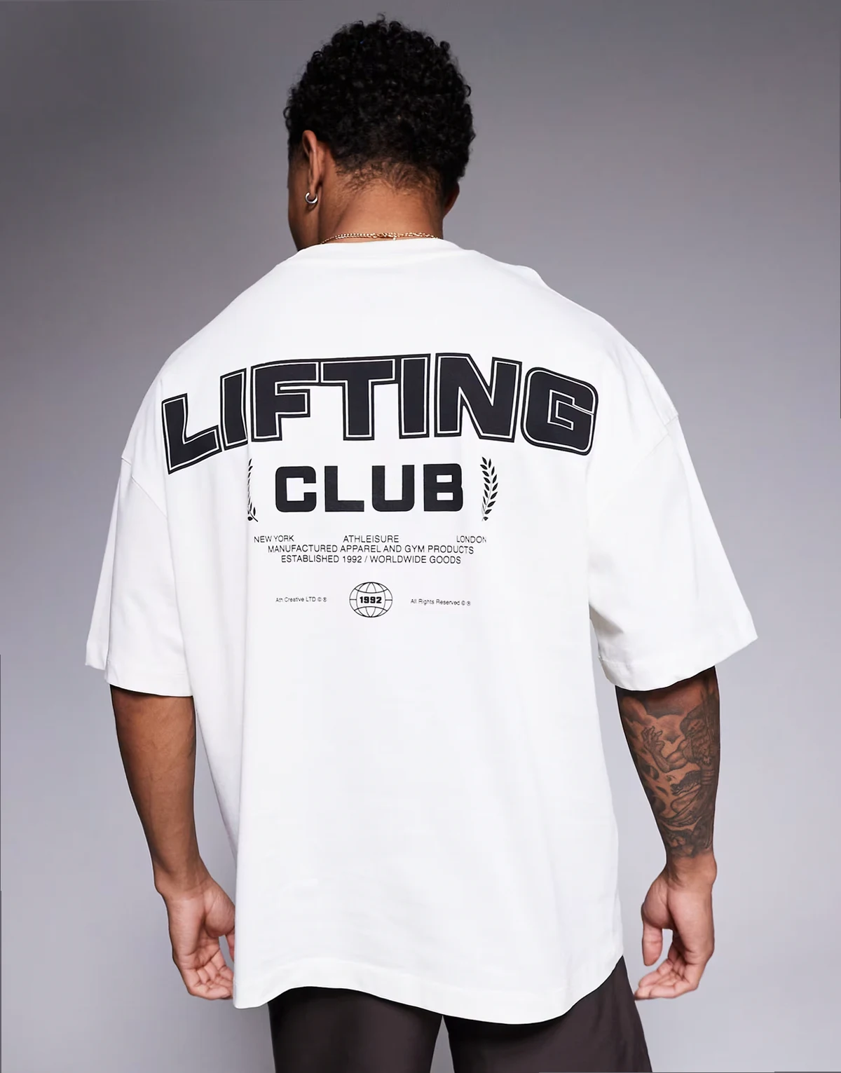 Icon heavyweight cotton oversized t-shirt with quick dry finish in off white