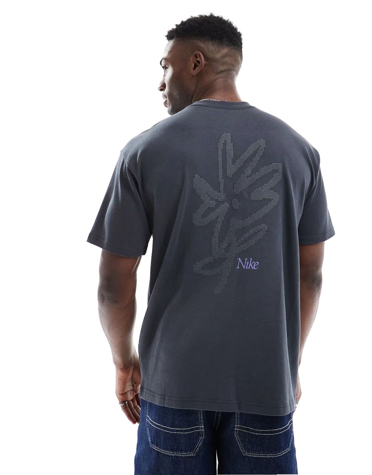 flower graphic T-shirt in black