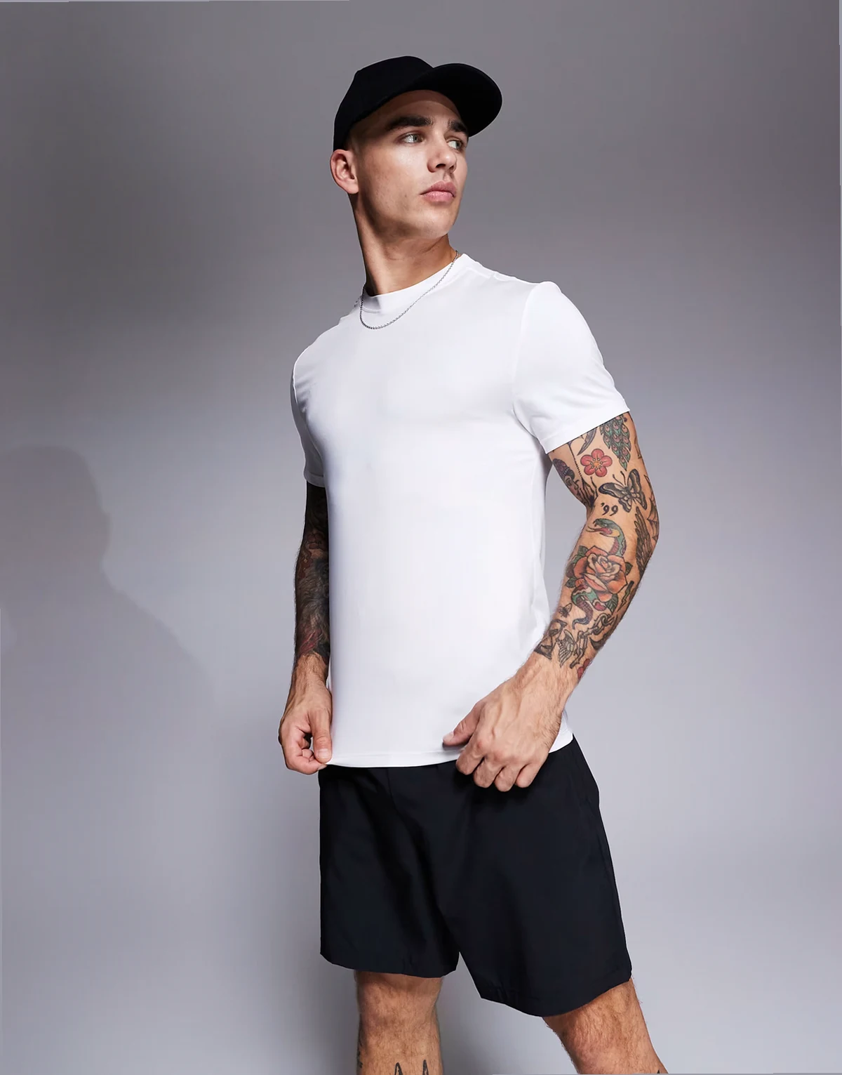 Icon muscle fit quick dry training t-shirt in white