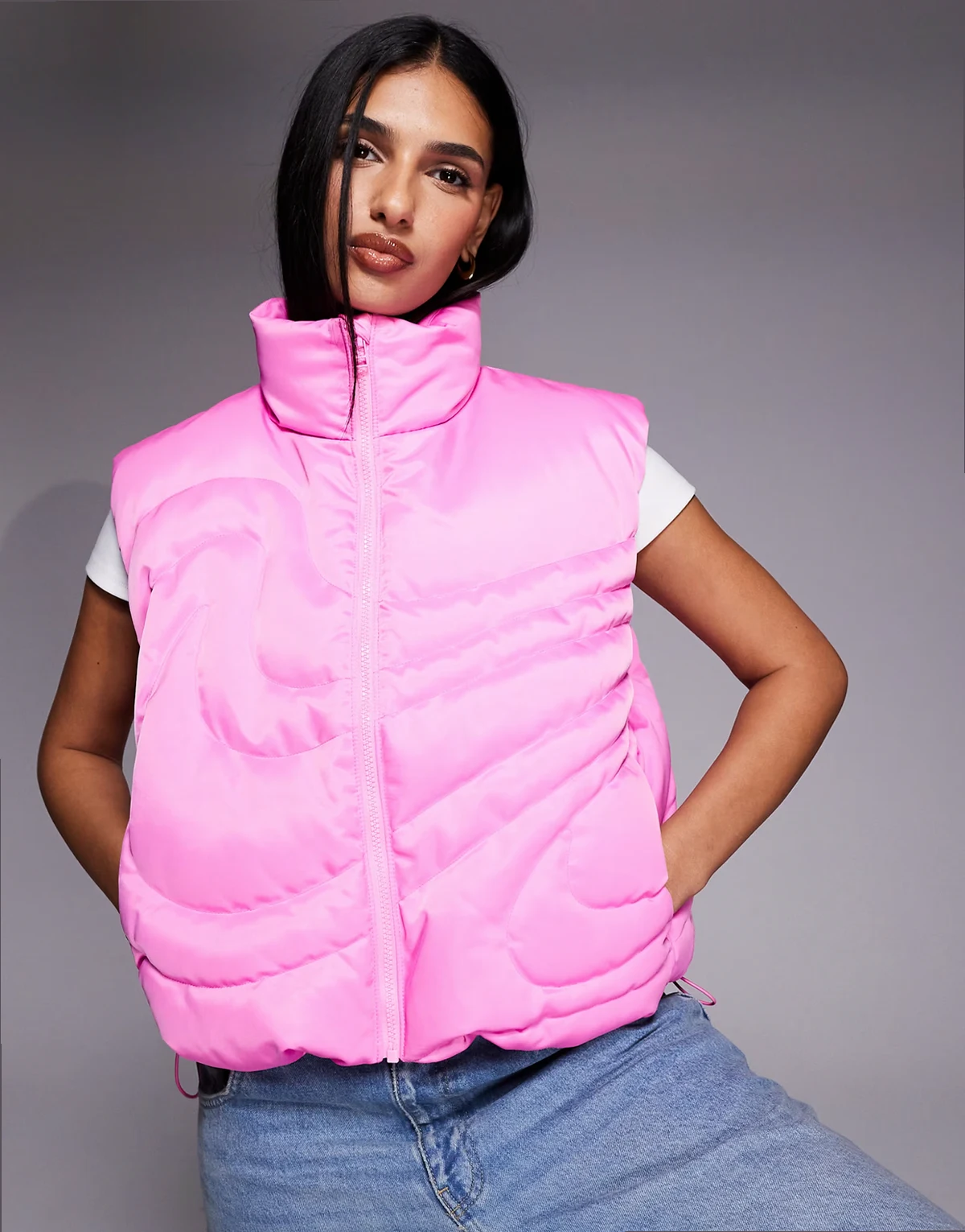 Sports Down Swoosh puffer vest in pink