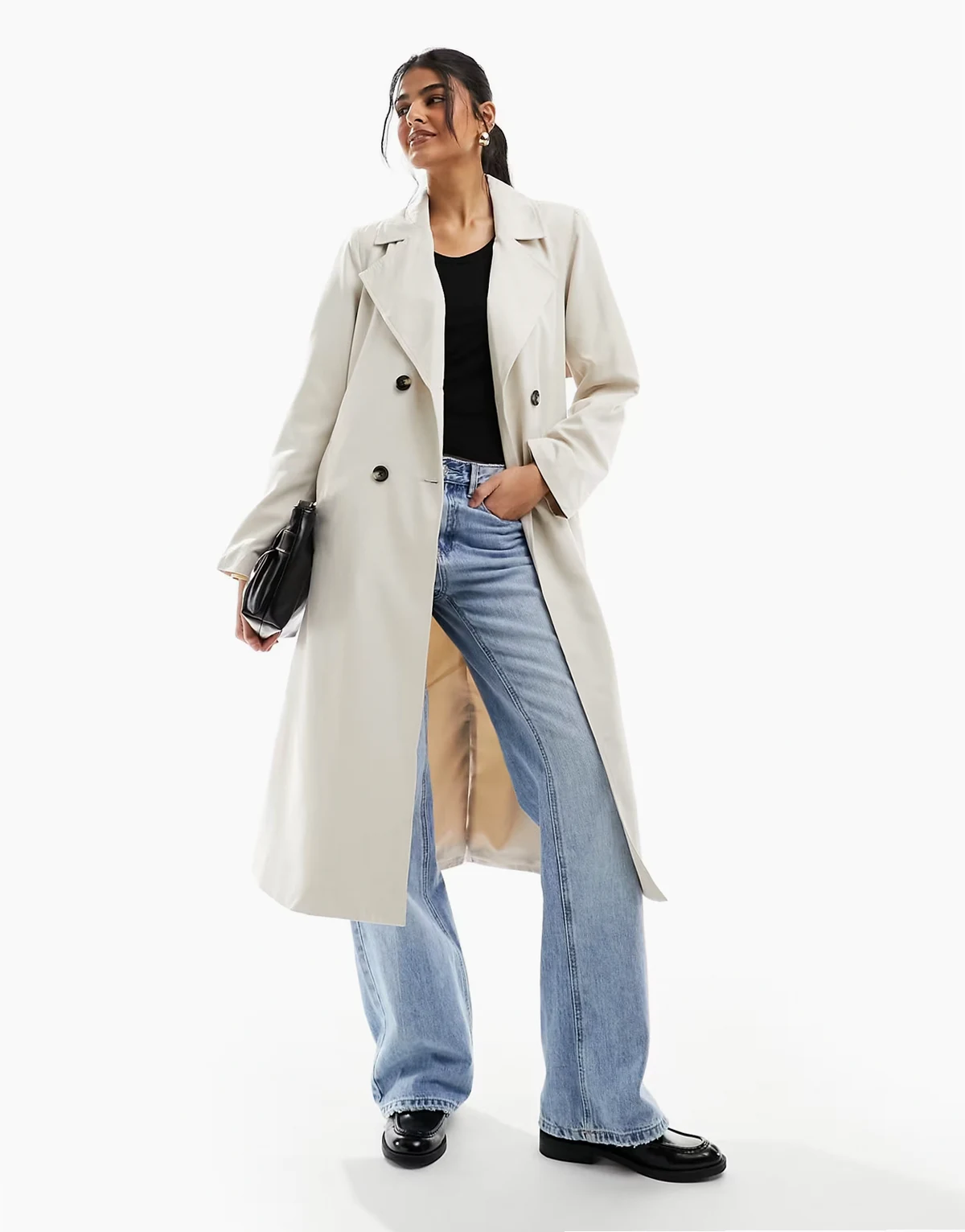 – Kamiennobeżowy prochowiec z paskiem