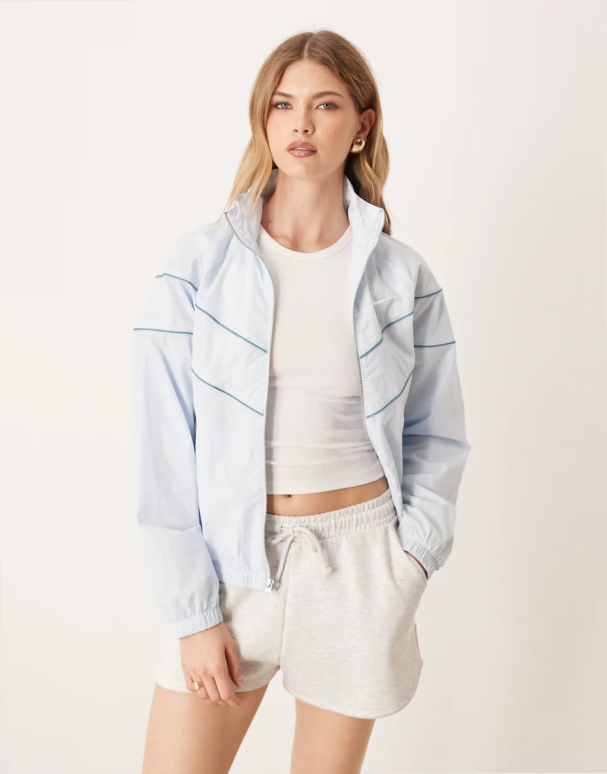 windrunner track jacket in light blue