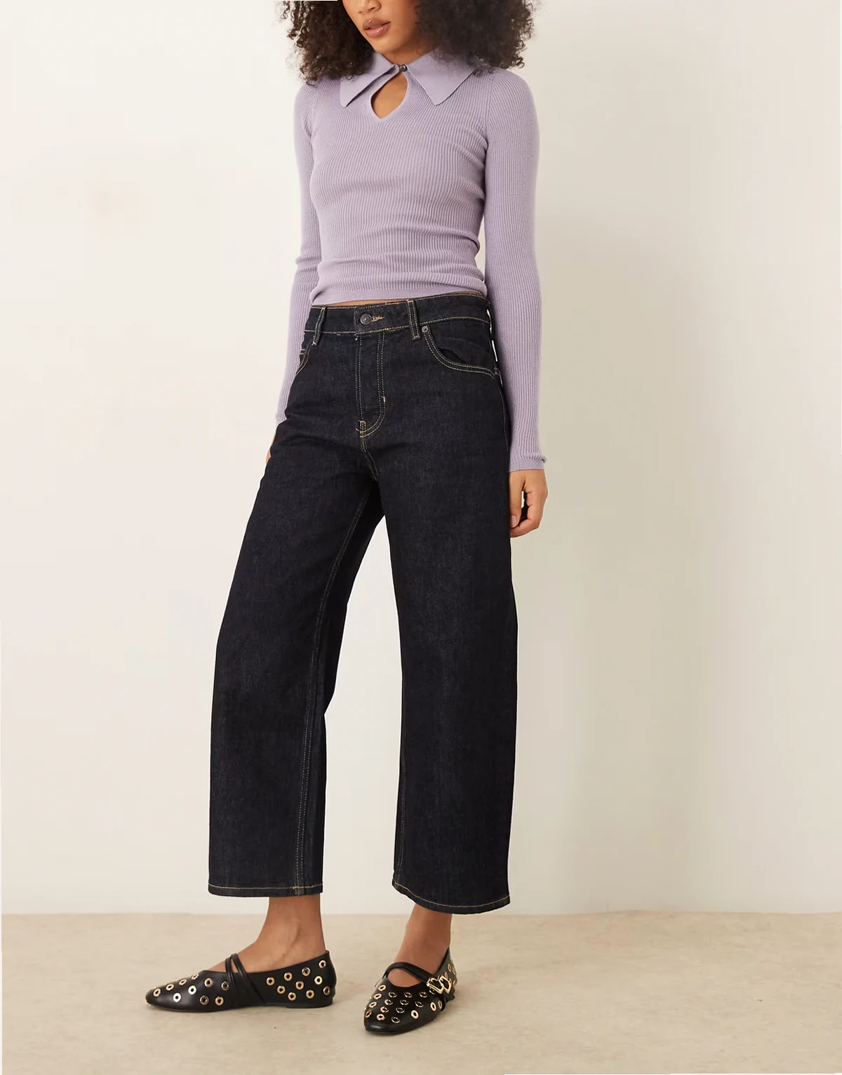 Deep Trance dropped jeans in rinse blue