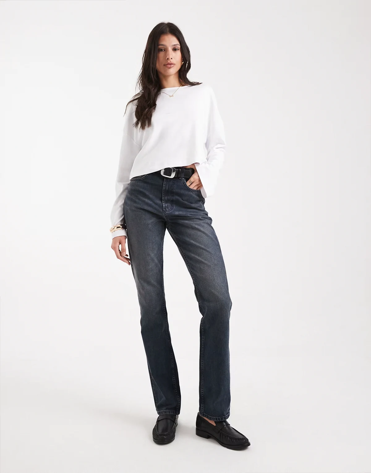 ASOS DESIGN Tall 90s straight jeans in blue black