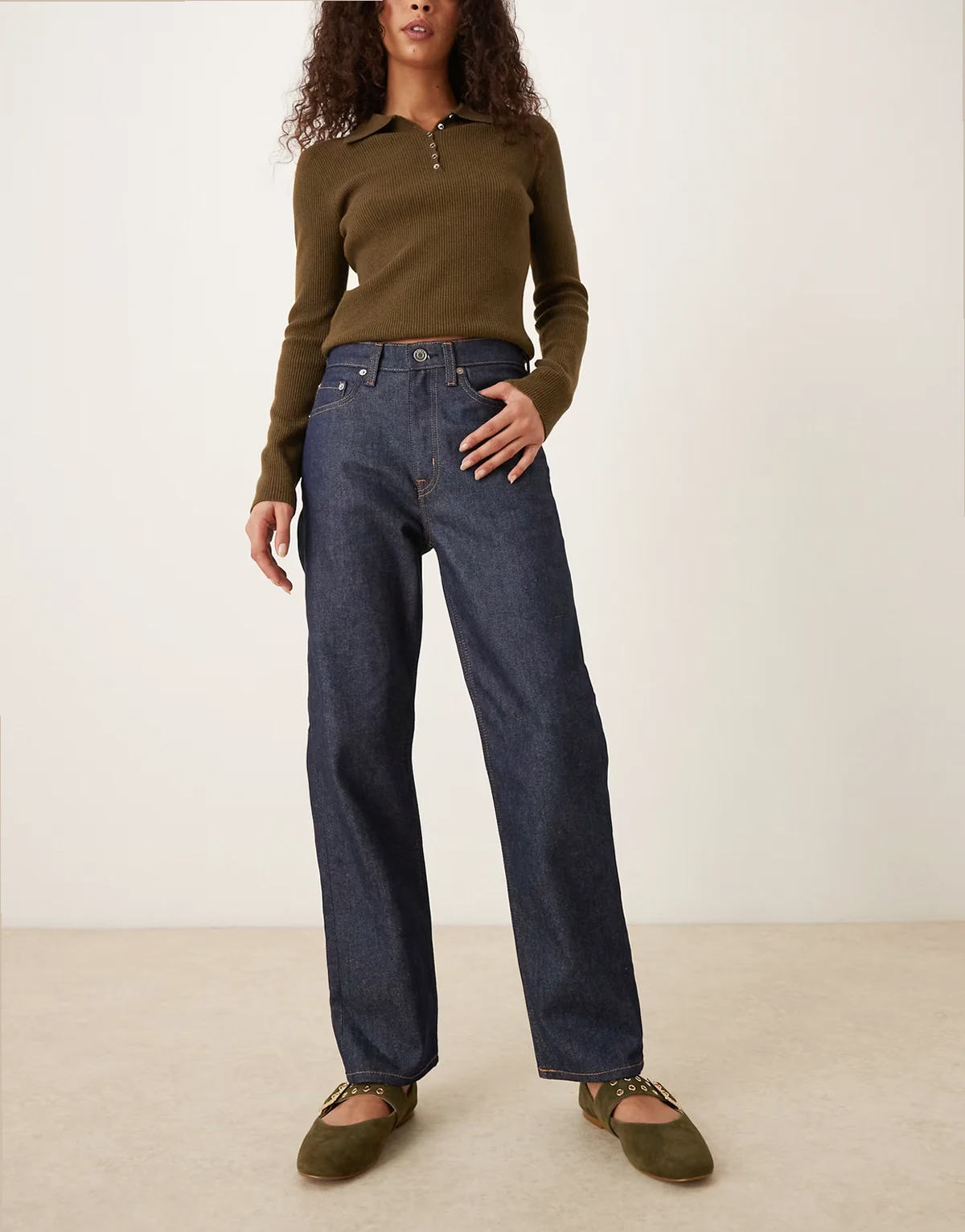 – Jade – Stretch-Jeans in indigoblauer Rinse-Waschung mit schmalem Schnitt