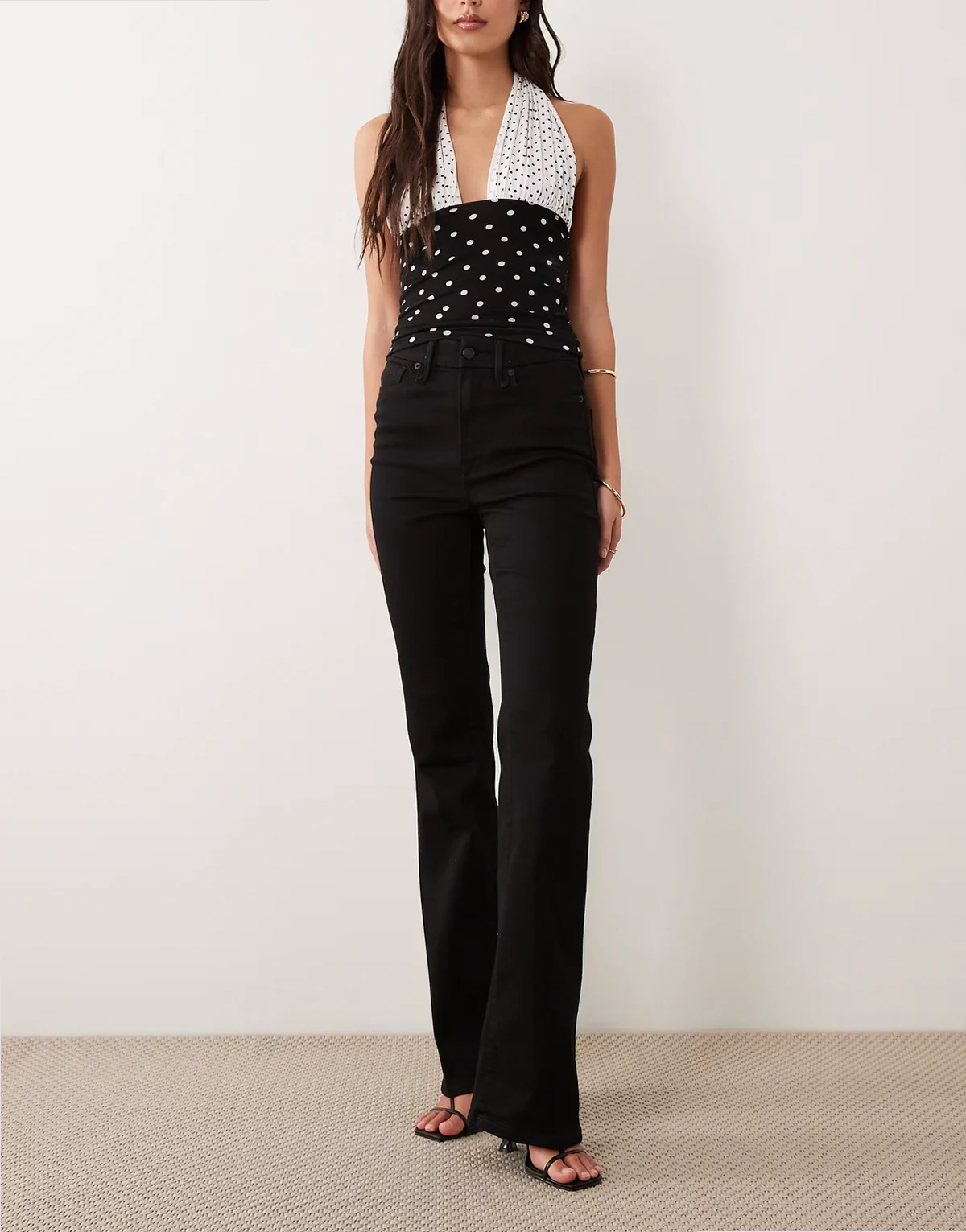 Good Classic high waisted bootcut power stretch denim jeans in black