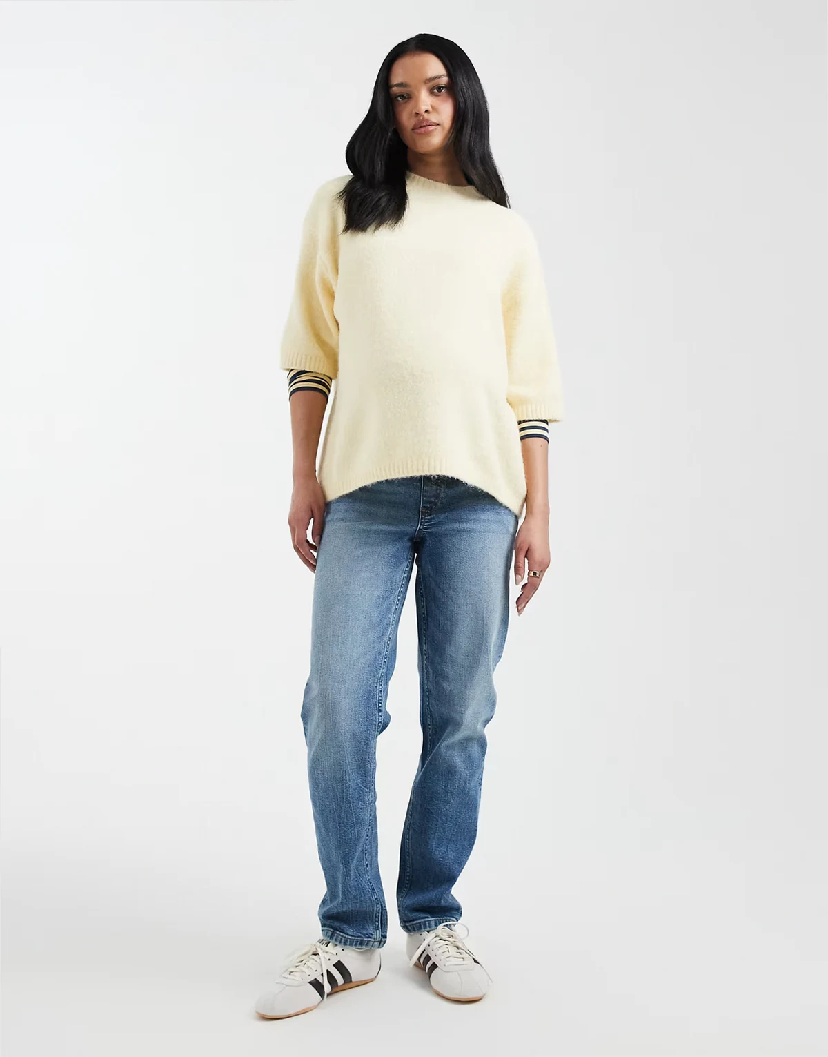 ASOS DESIGN Maternity – Bequeme Jeans in Vintage-Waschung mit schmalem Schnitt