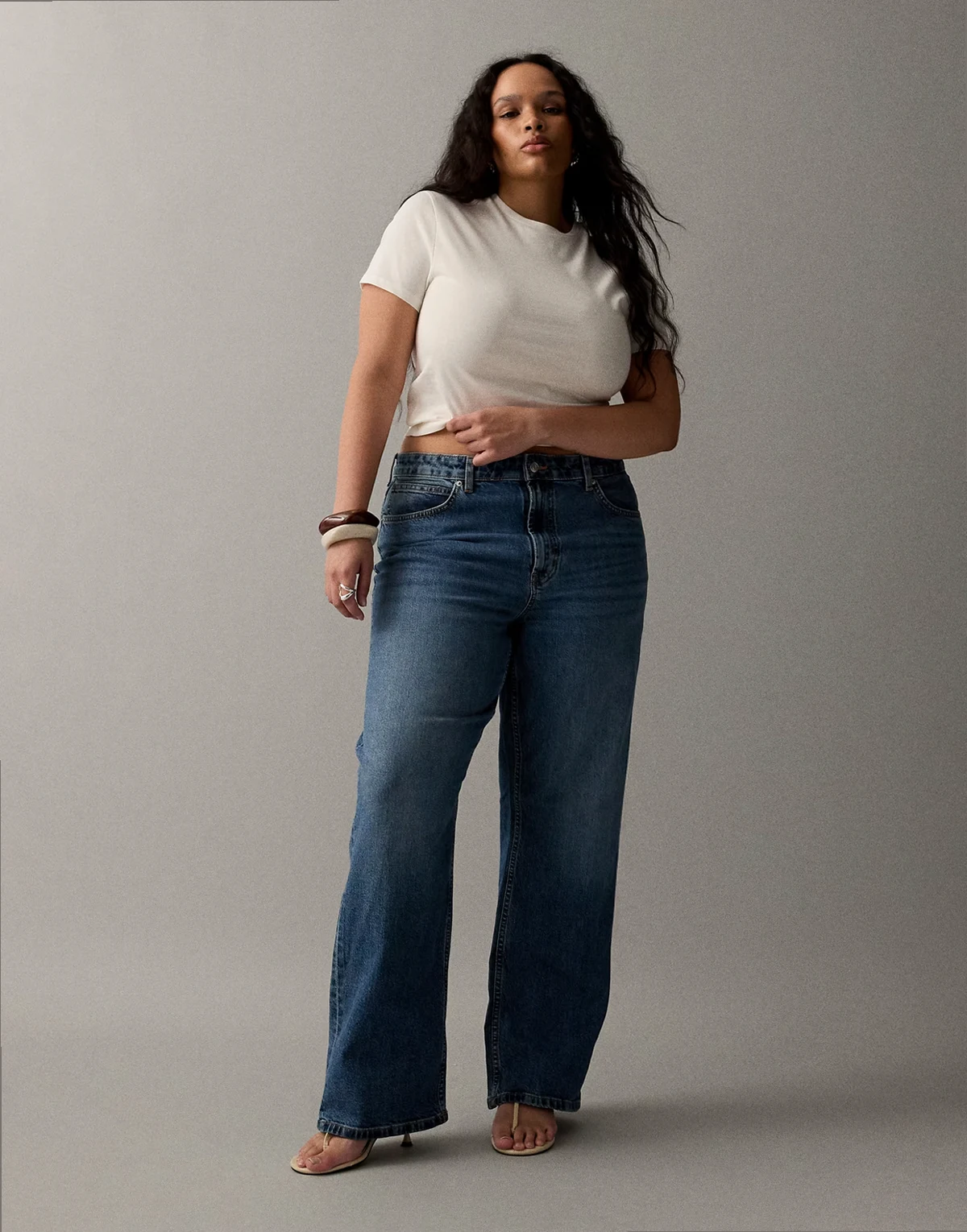 ASOS DESIGN Curve – Niebieskie elastyczne jeansy z prostymi nogawkami