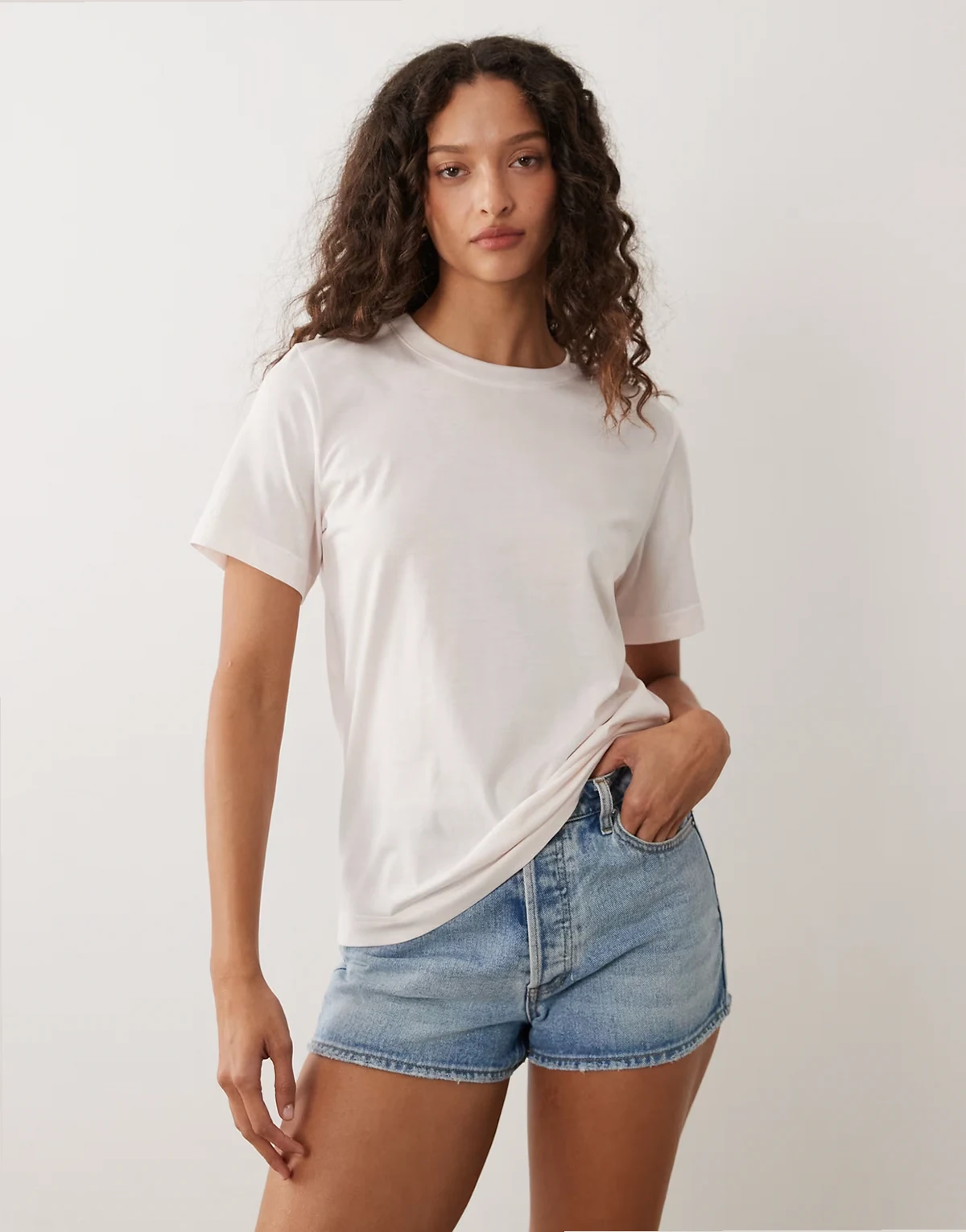 – T-Shirt aus reiner Baumwolle in Rosa