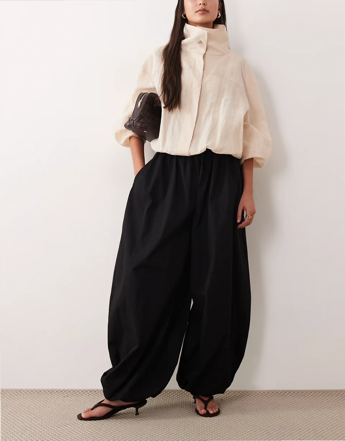 – Ballonhose aus Baumwolle in Schwarz