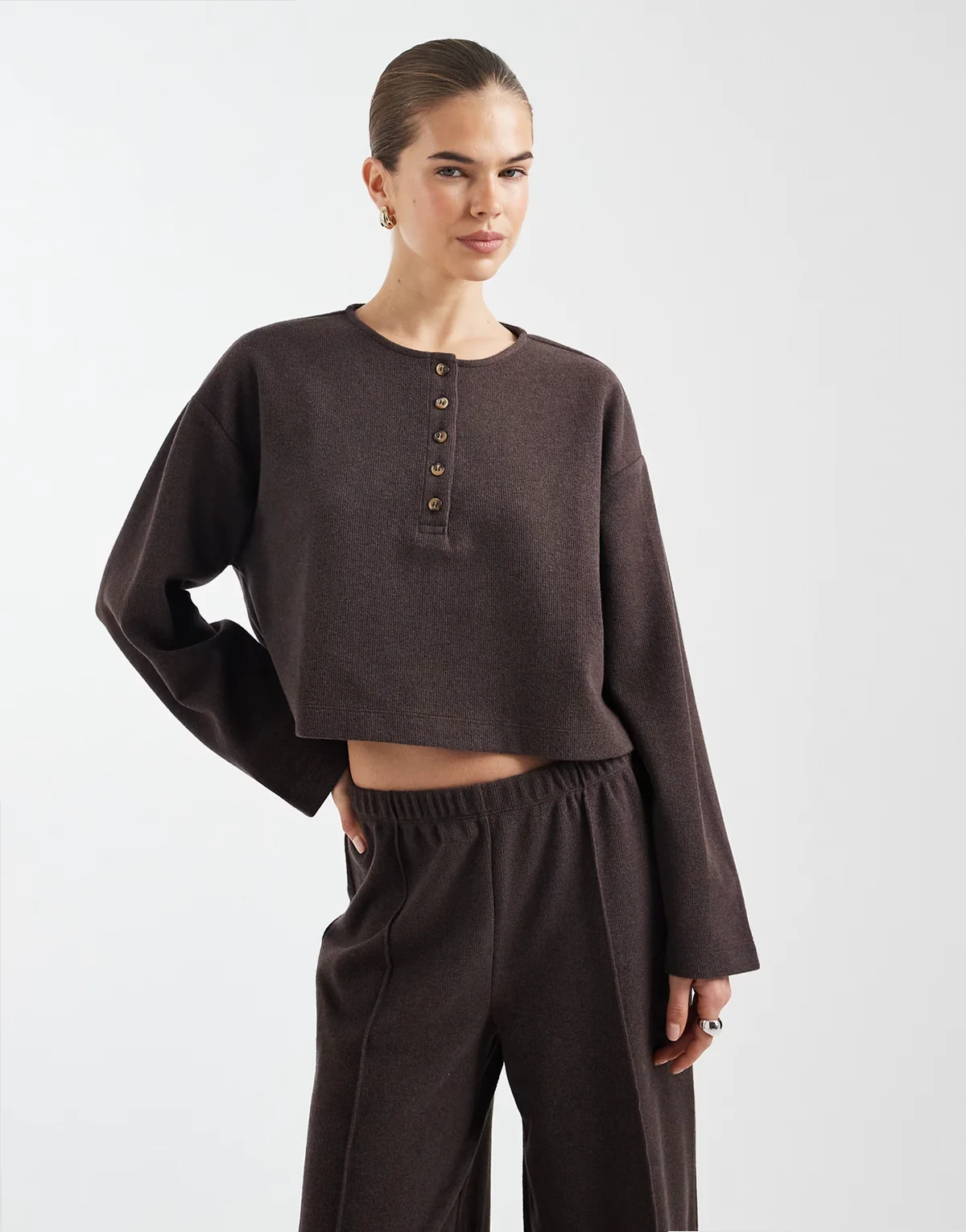 brushed henley top