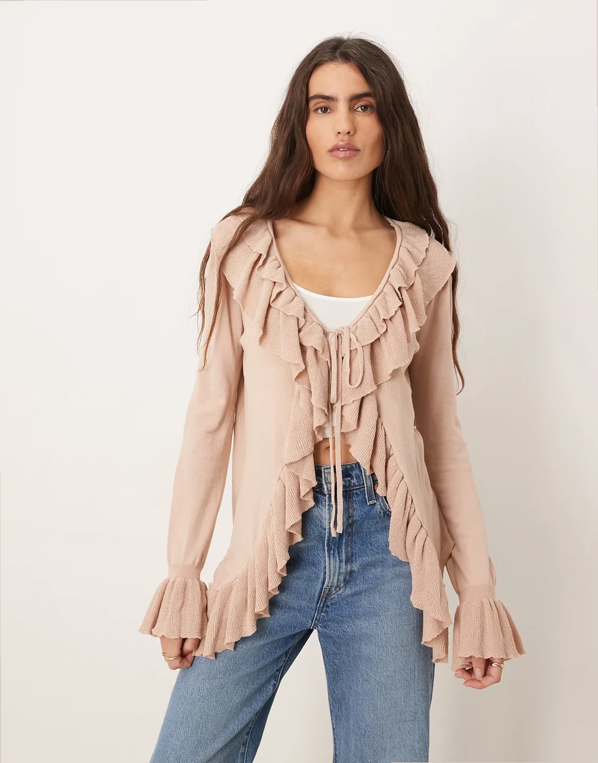 waterfall cardigan in beige