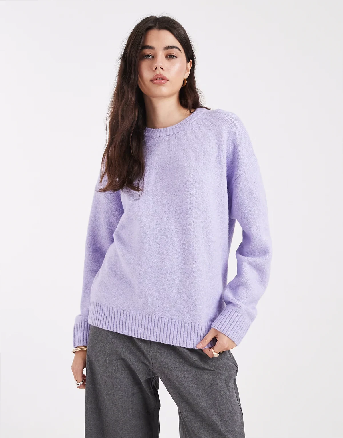 – Luxe – Sweatshirt in Fig Noir mit Rundhalsausschnitt