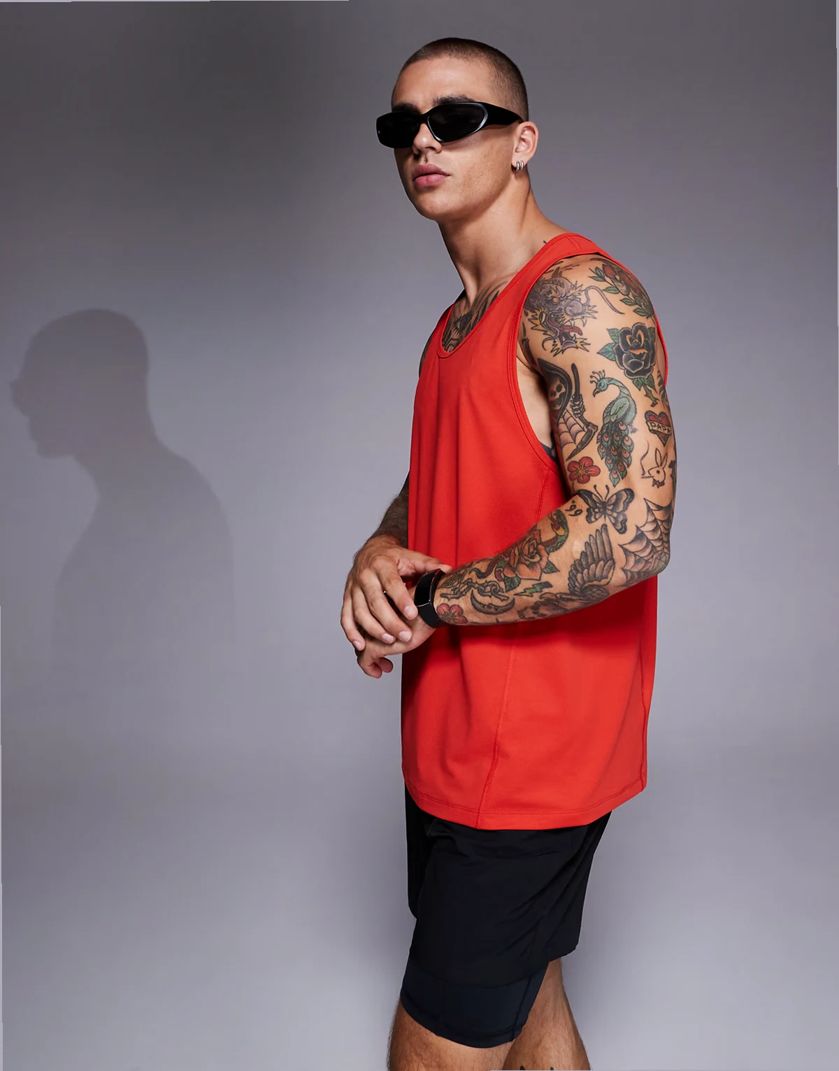 Icon quick dry mesh training tank top with racer back in red