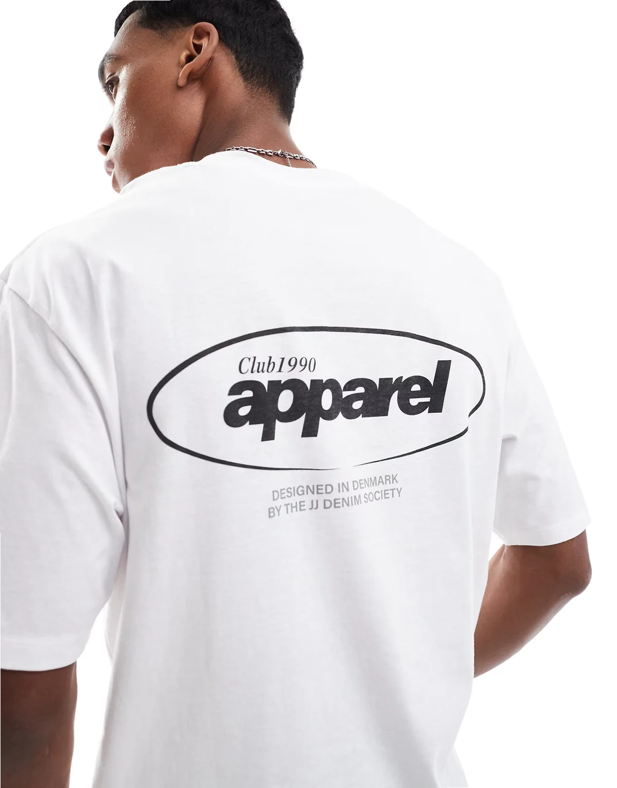 oversized t-shirt with apparel back print in white