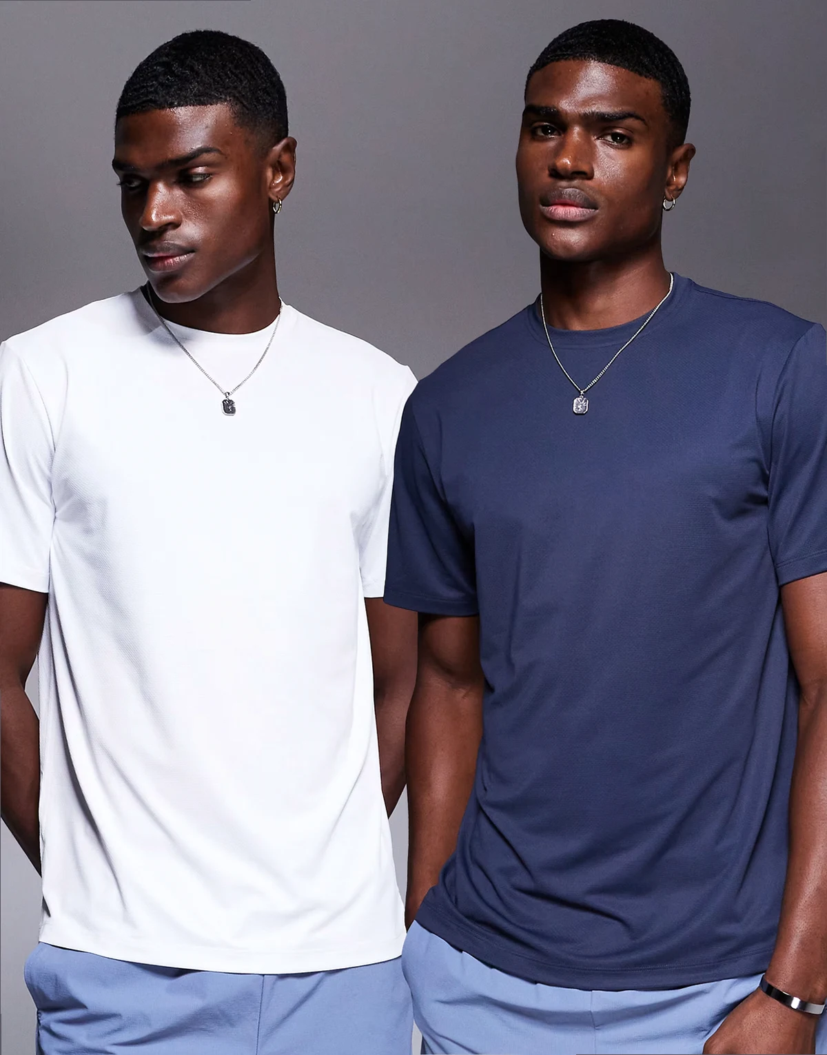 Icon training T-shirt with quick dry 2 pack in navy and white