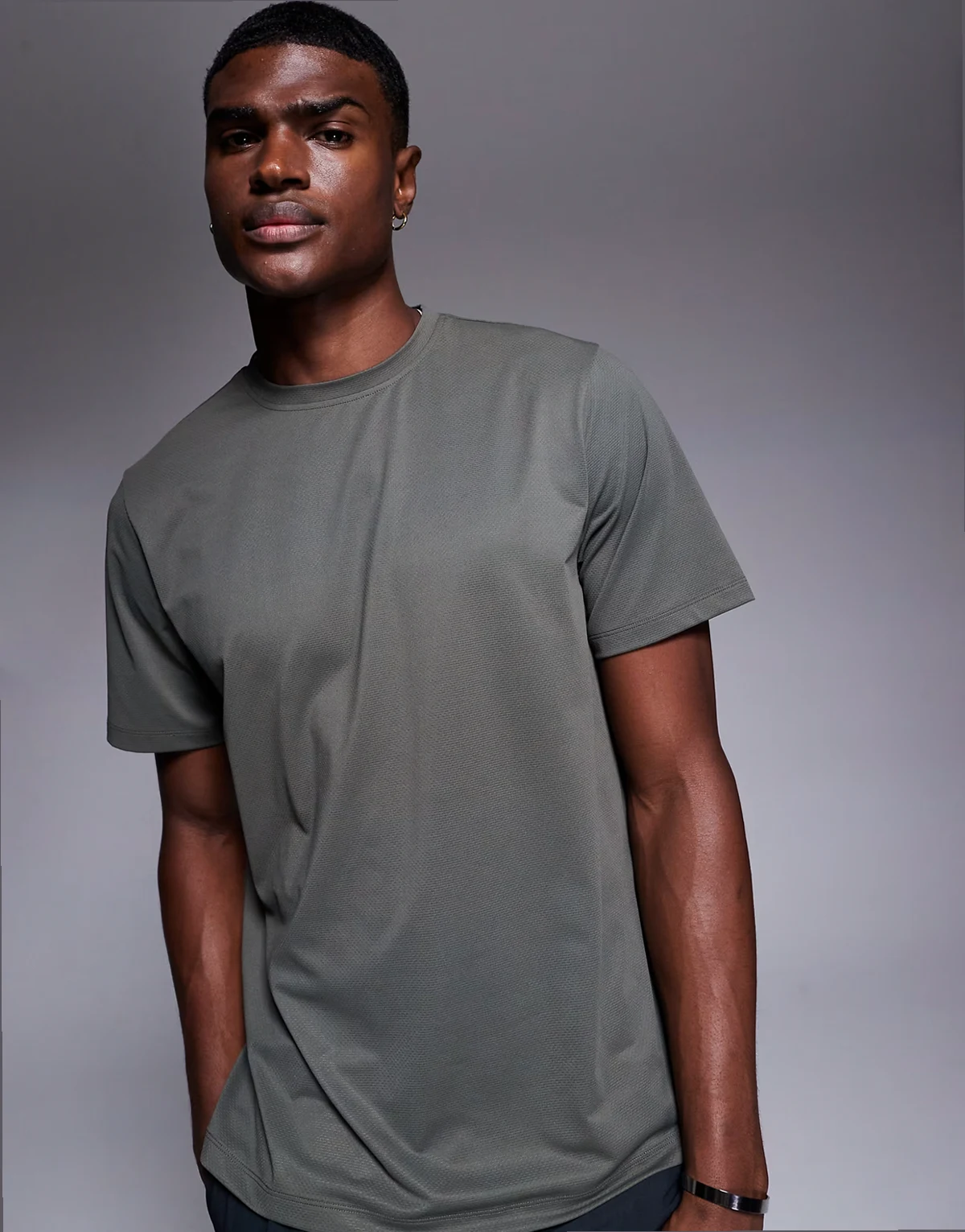 Icon quick dry mesh training T-shirt in dark green