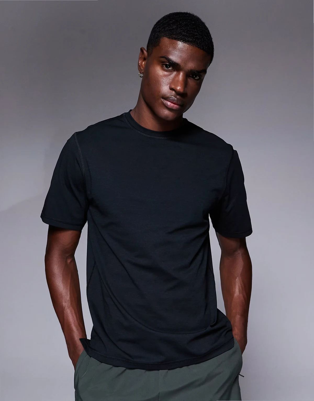 performance quick dry straight fit training T-shirt in black