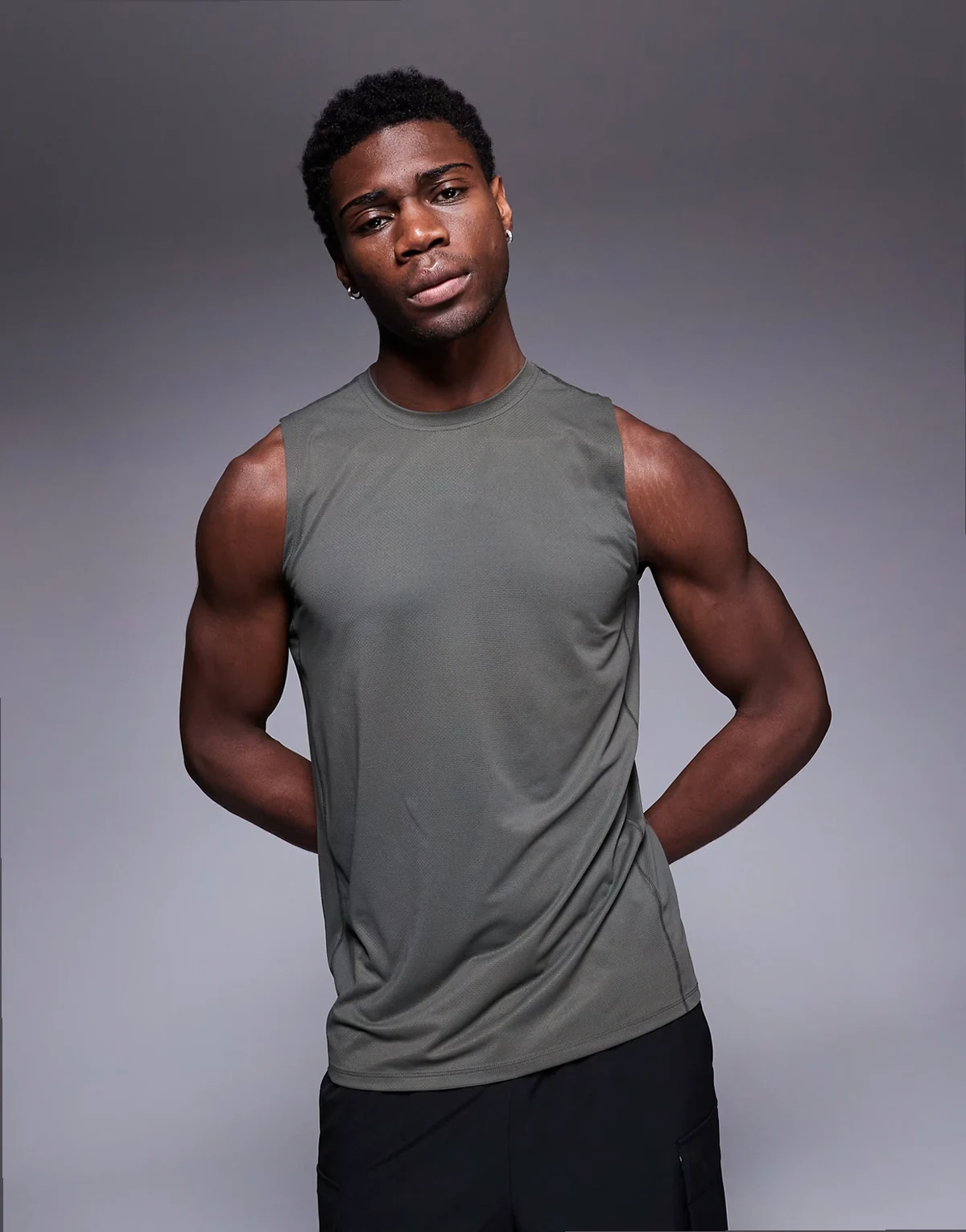 Icon quick dry mesh training tank in dark green