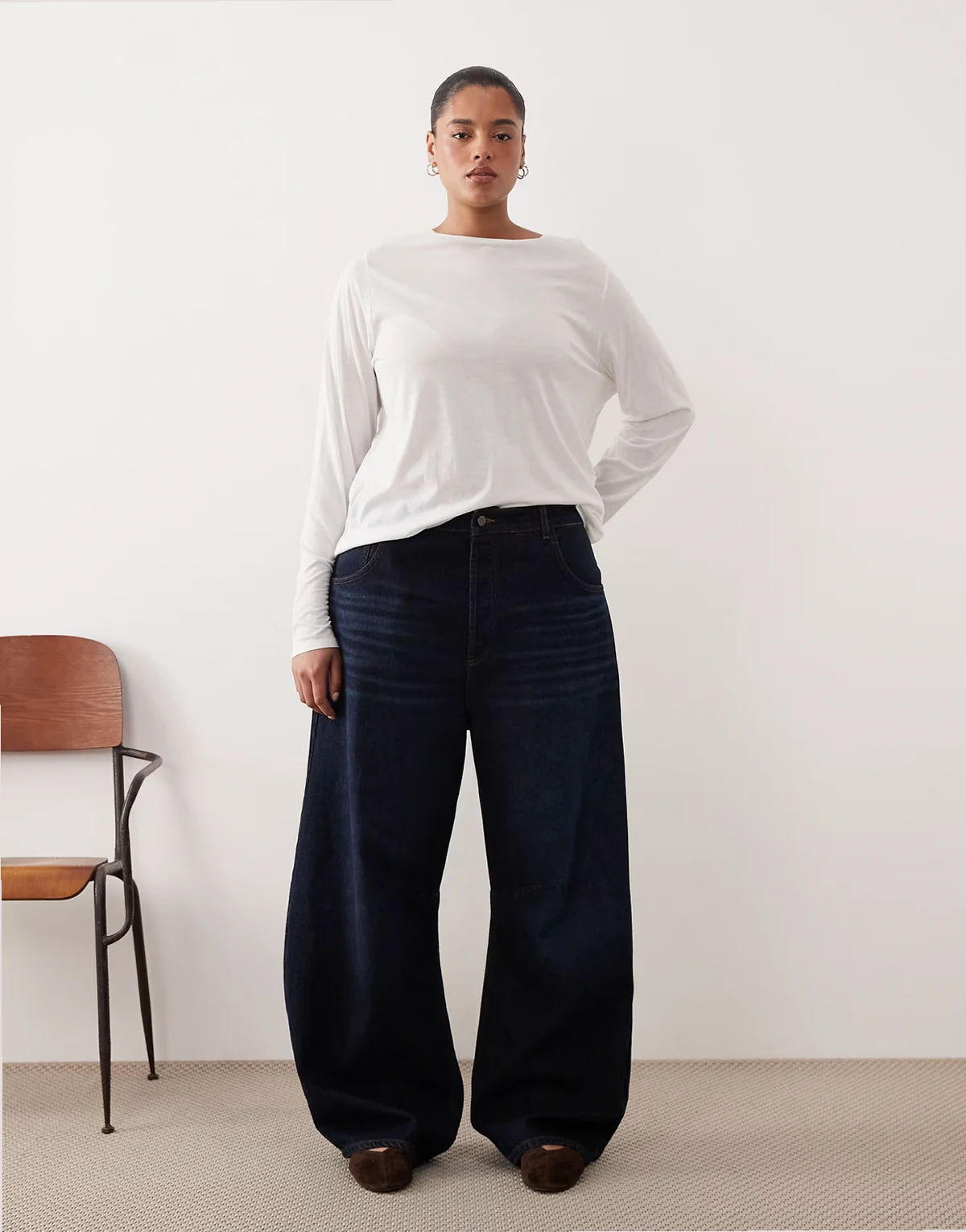 Curve – Sydney – Barrel-Denim-Jeans in Indigoblau