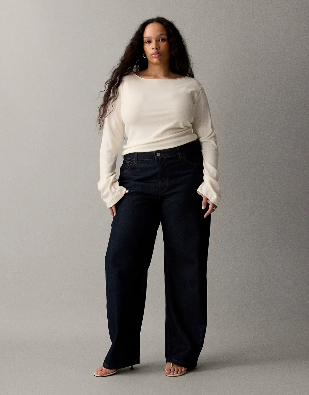 – Alexa – Jeans in Rinse-Waschung mit mittelhohem Bund und weitem Bein