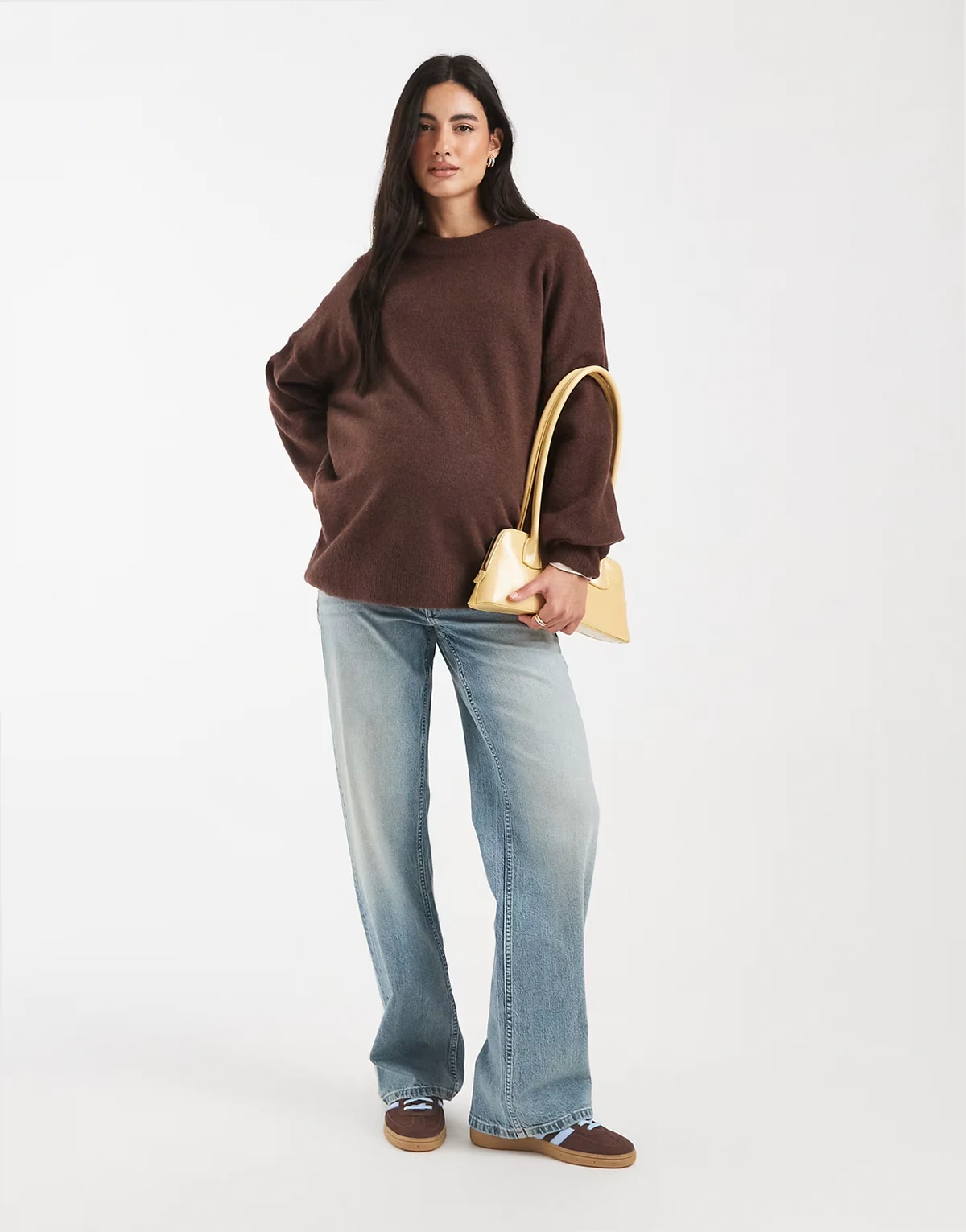 ASOS DESIGN Maternity – Bequeme Jeans mit geradem Schnitt, Stretchanteil und Vintage-Waschung