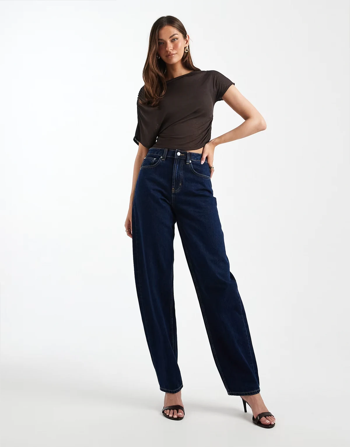 ASOS DESIGN Tall slim barrel jeans in rich rinse wash