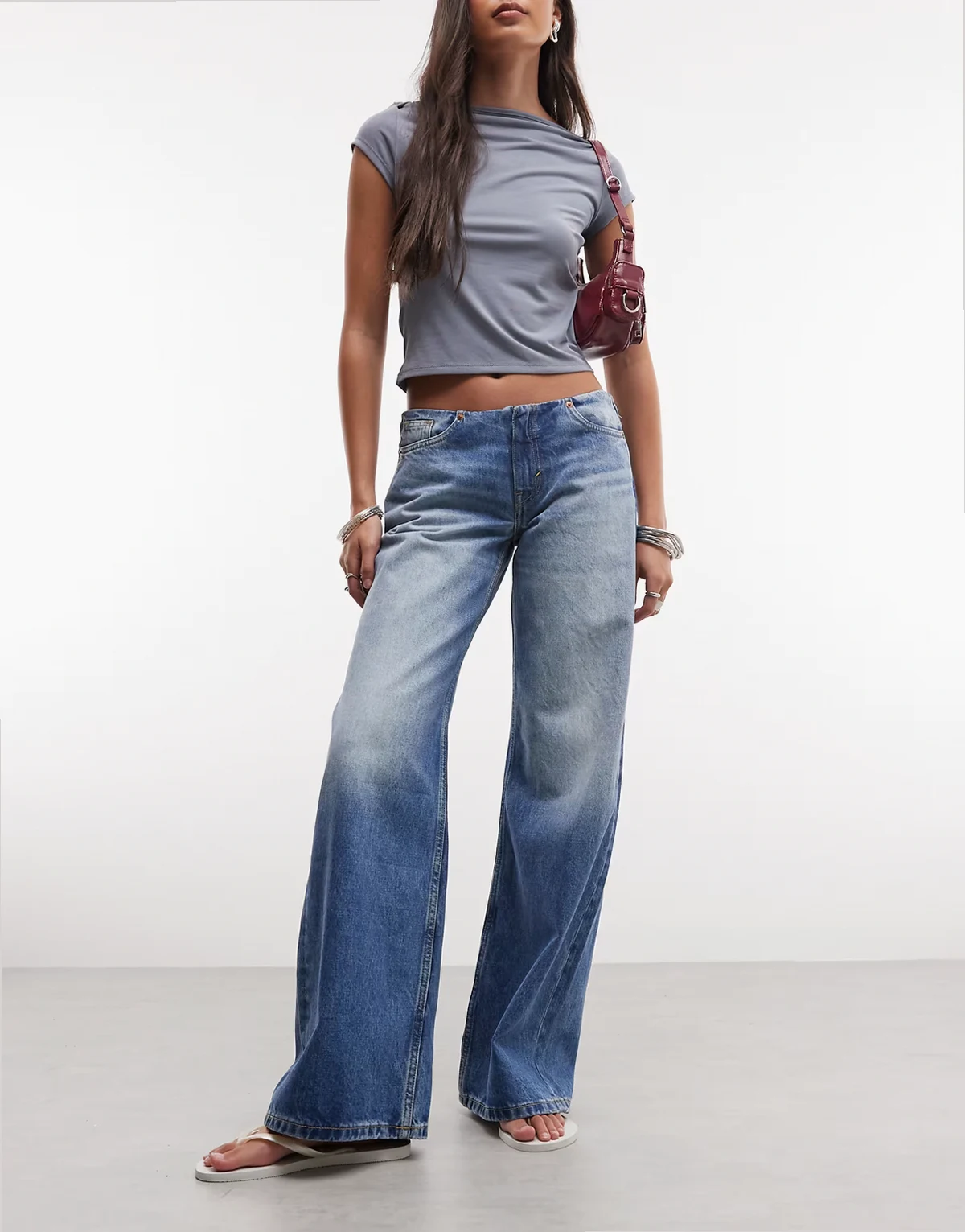 – Paz – Weit geschnittene Jeans in Jeansblau ohne Taillenbund