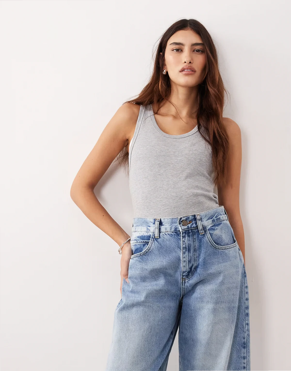 premium tank top in gray heather