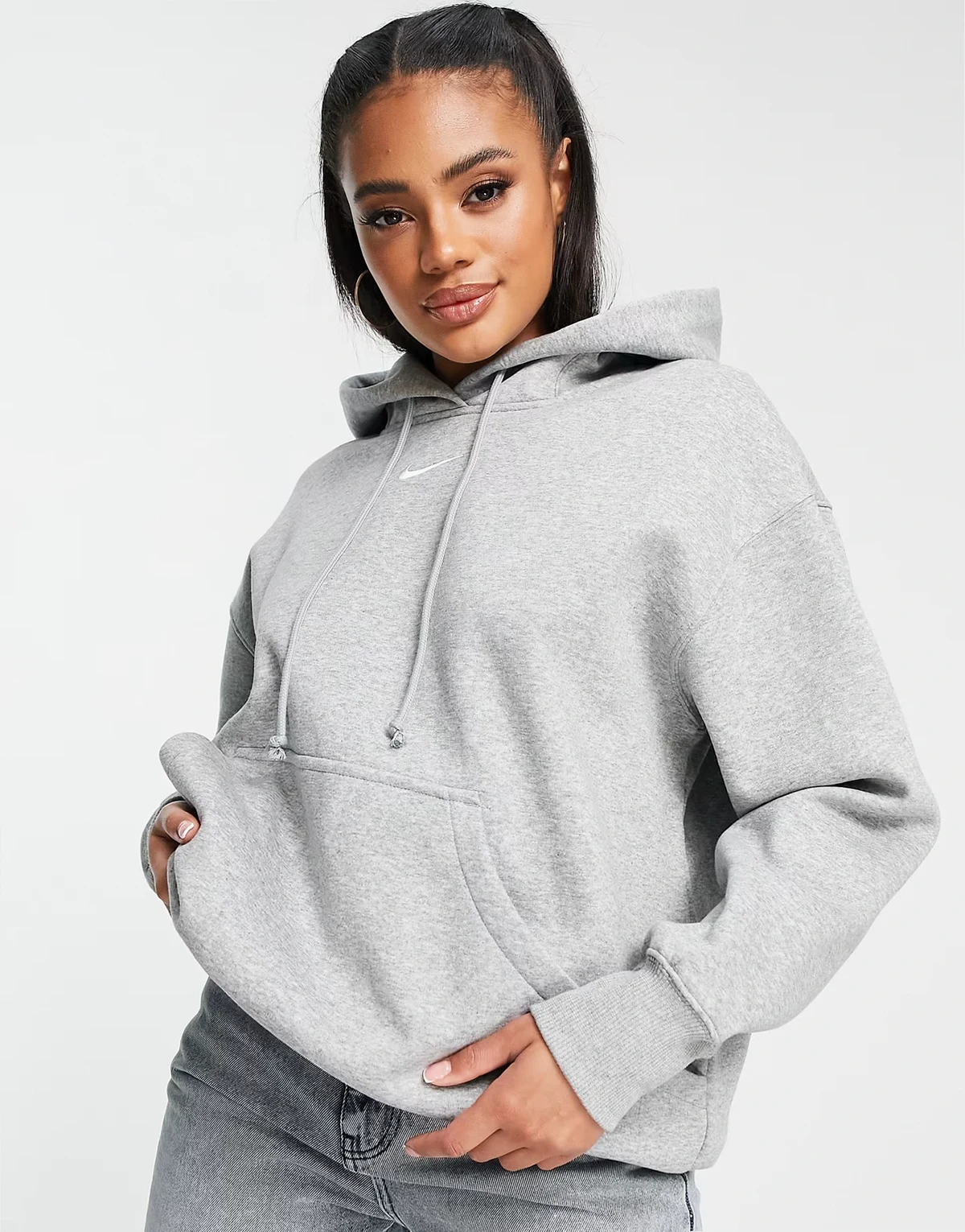 Collection Fleece oversized hoodie in gray
