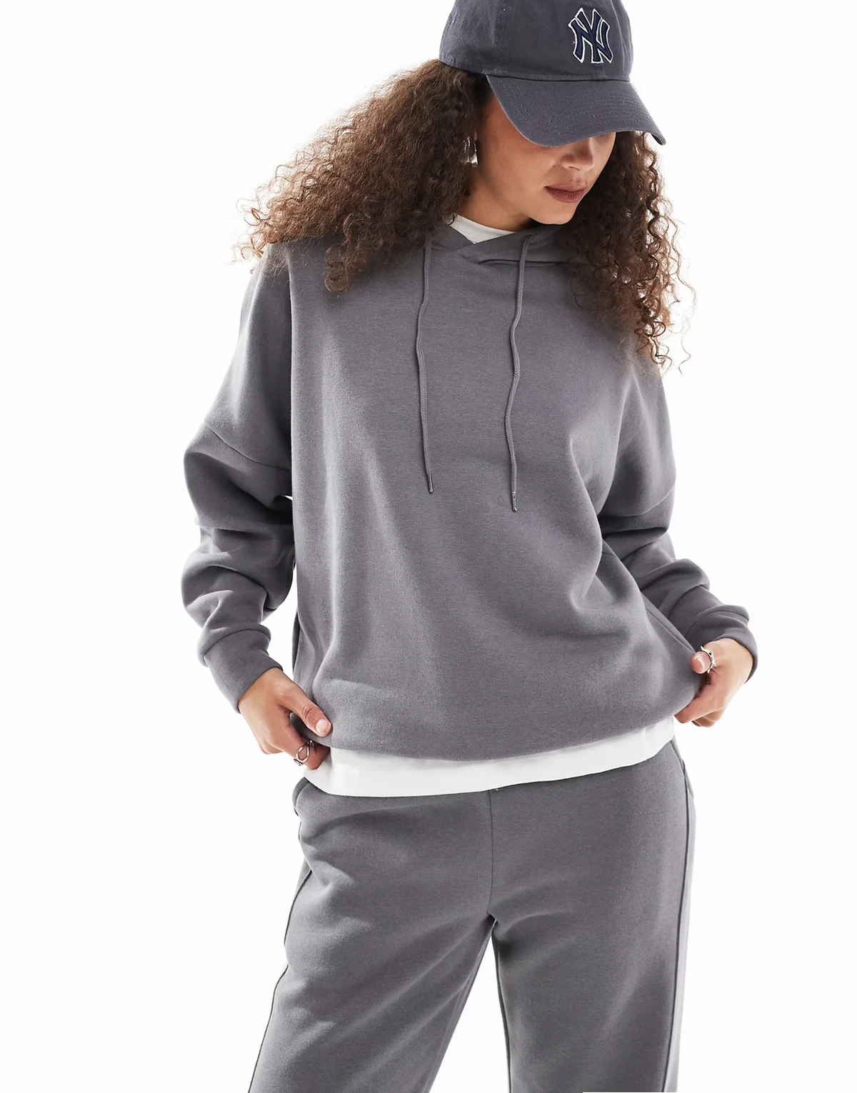 loose fit hoodie in charcoal - part of a set