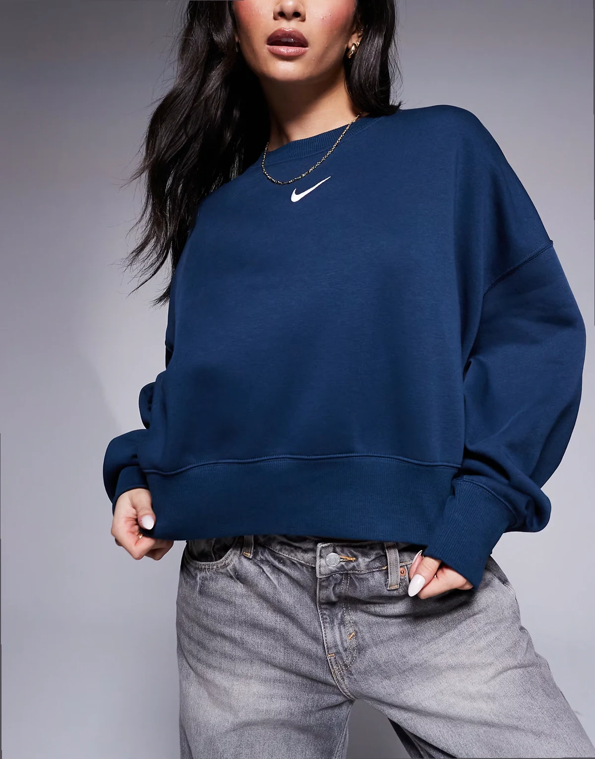 Phoenix Fleece over-oversized sweatshirt in navy