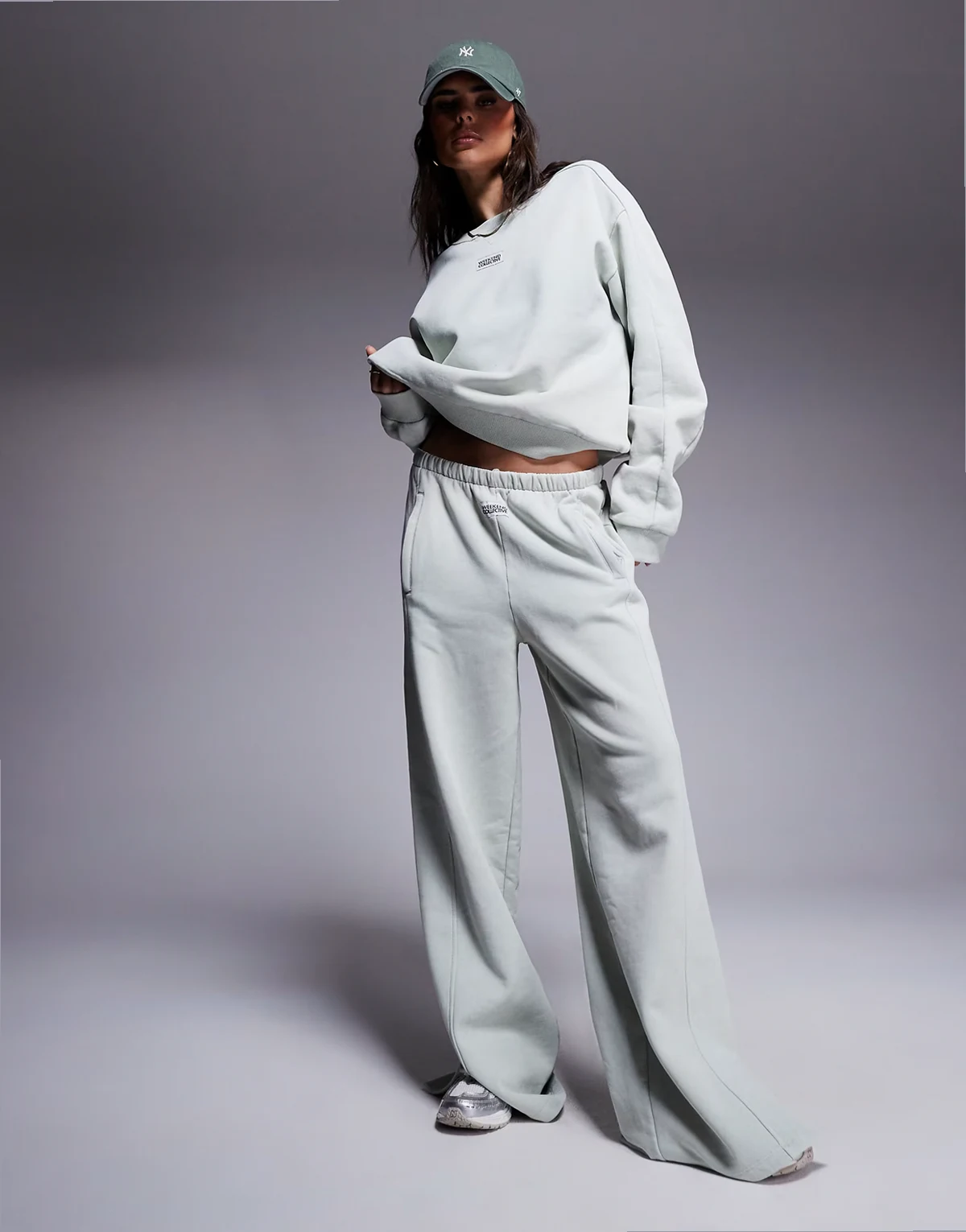 Weekend Collective seamed sweatshirt in washed sage green - part of a set