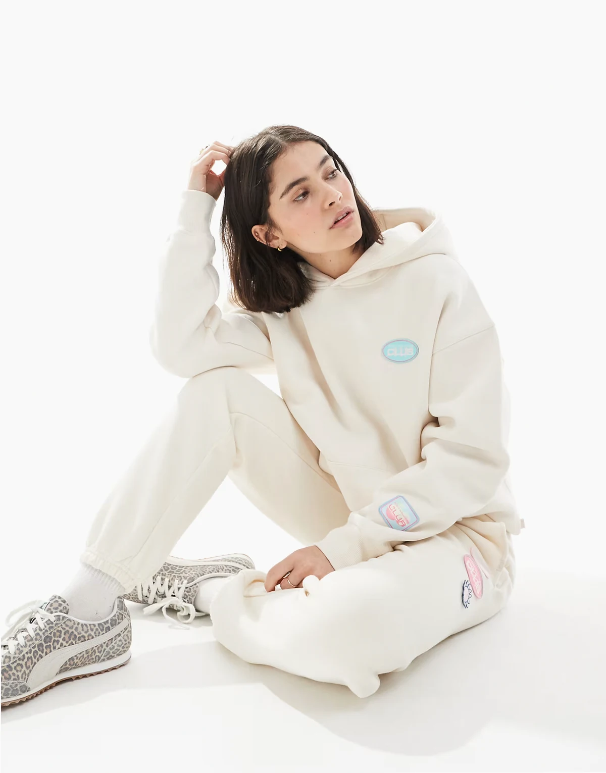 plush premium hoodie in coconut milk - part of a set