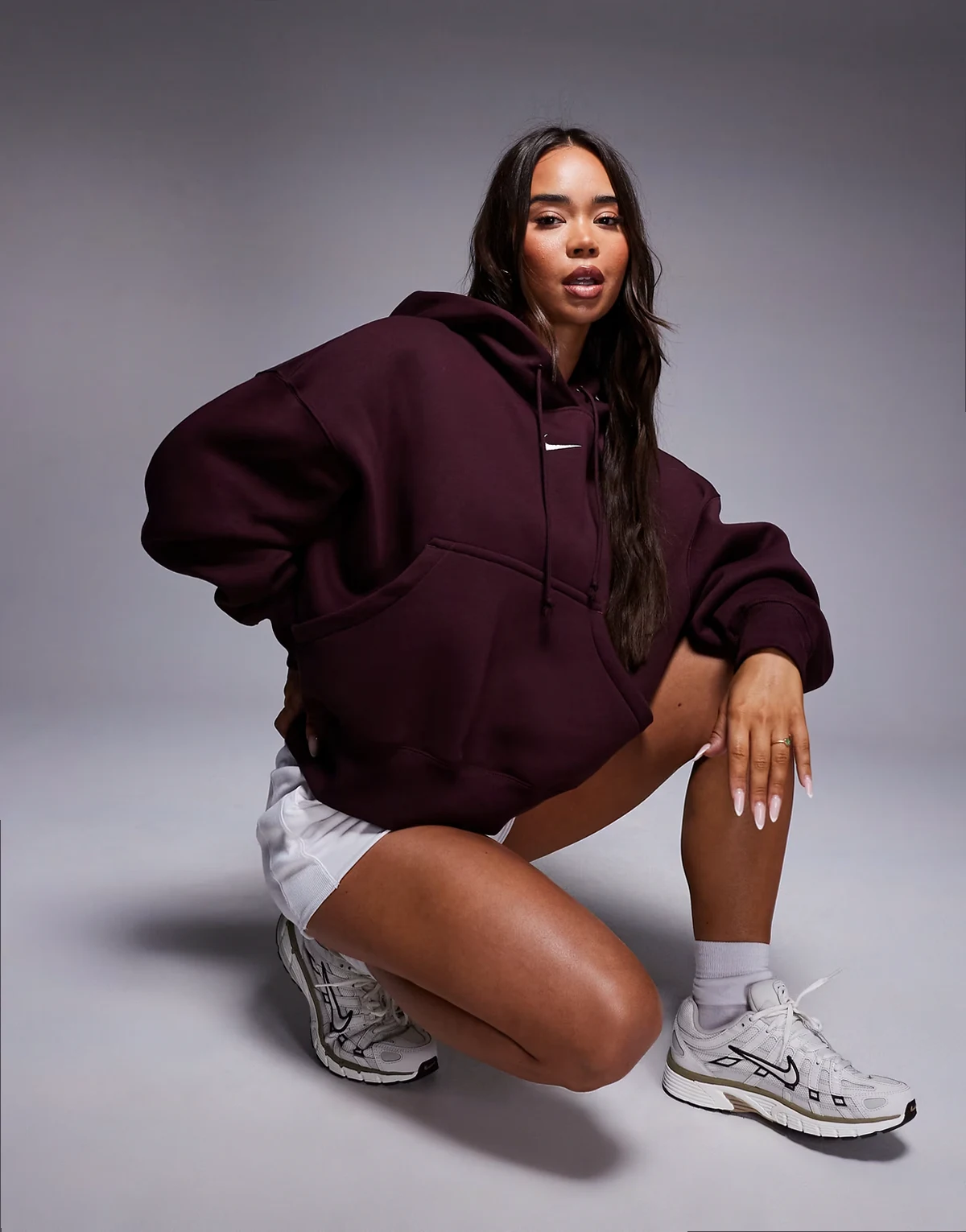 Phoenix over-oversized hoodie in burgundy