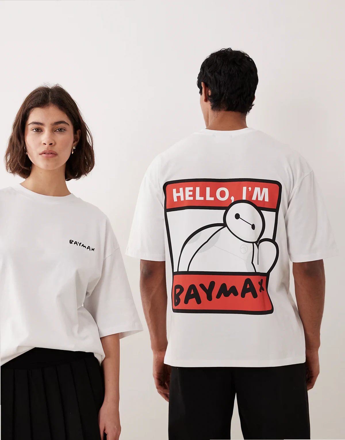 – Disney Pixar – Biały T-shirt unisex oversize z nadrukiem Big Hero 6