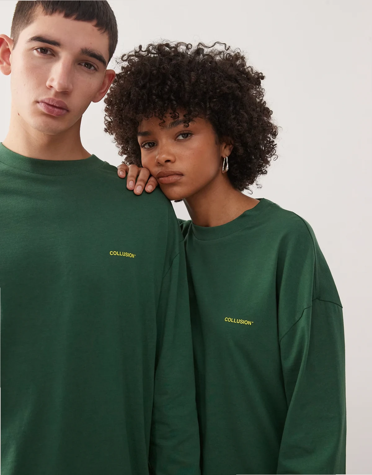 Unisex long sleeve logo t-shirt in green