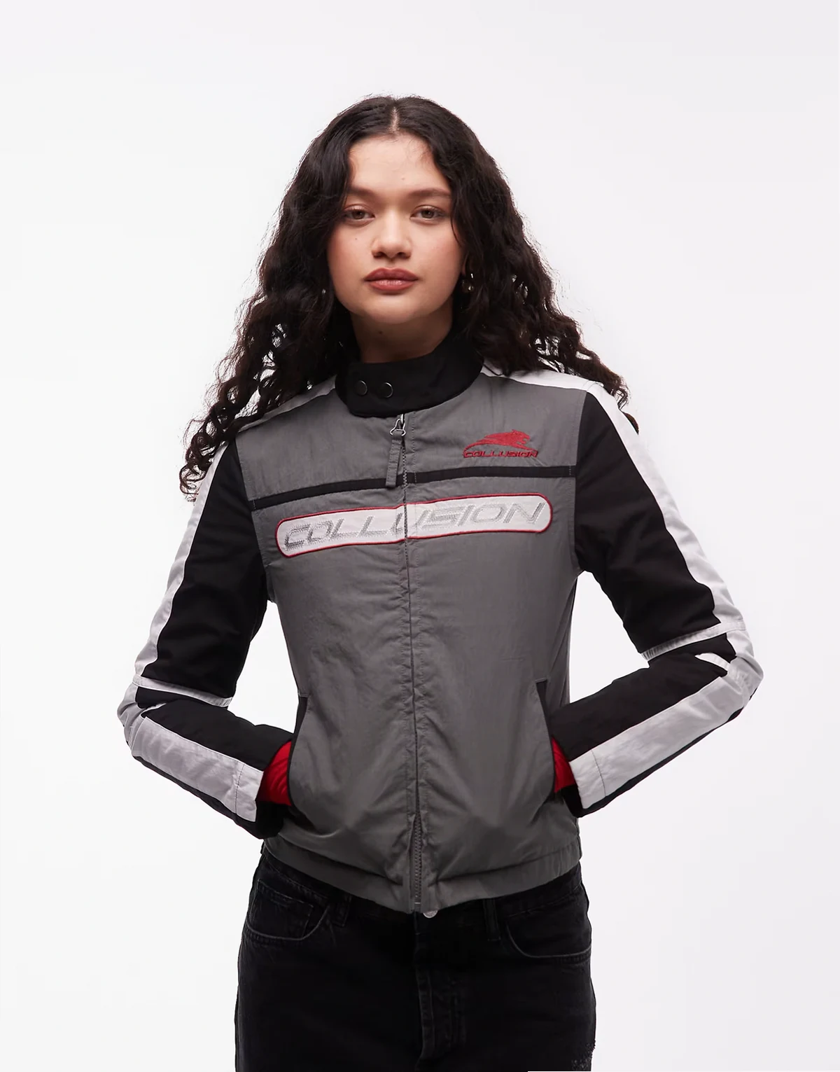 – Gepolsterte, mehrfarbige Motocross-Jacke