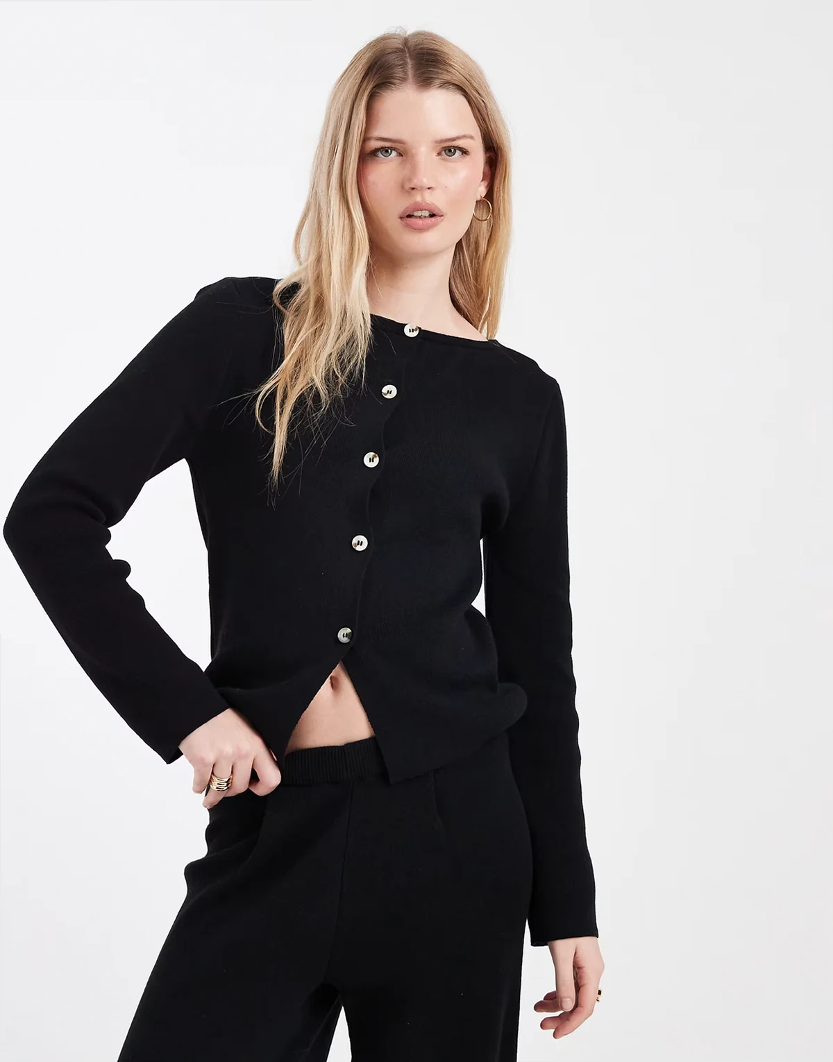 knit cardigan in black - part of a set