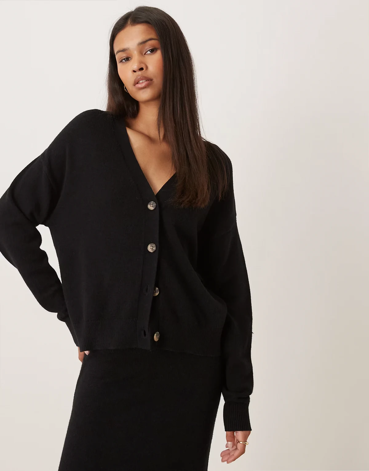 knit cardigan in black - part of a set