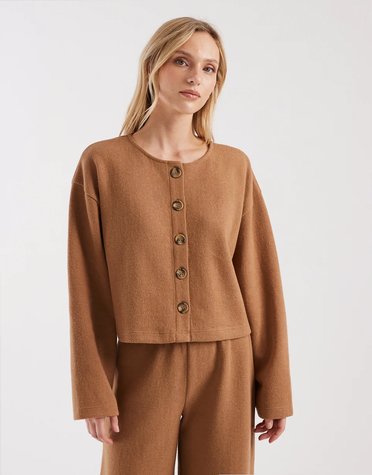 super soft cardigan in cinnamon - part of a set