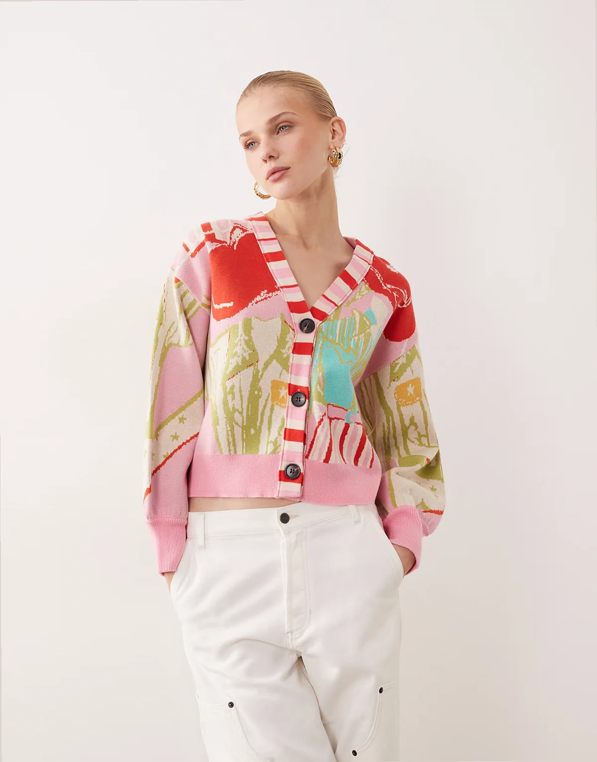 cardigan in mixed Dallas print - part of a set