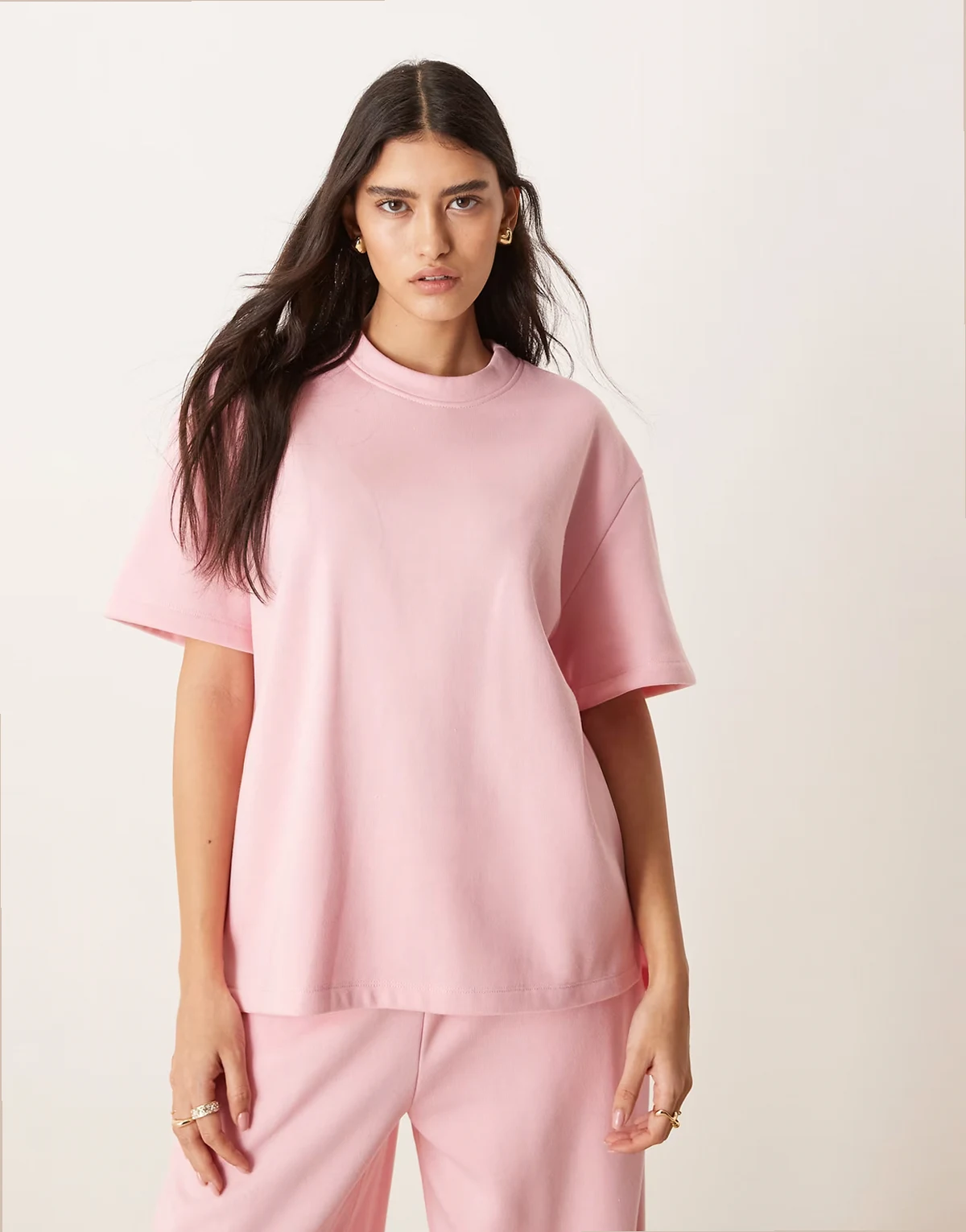 – Sweat-T-Shirt in Pastellrosa, Kombiteil