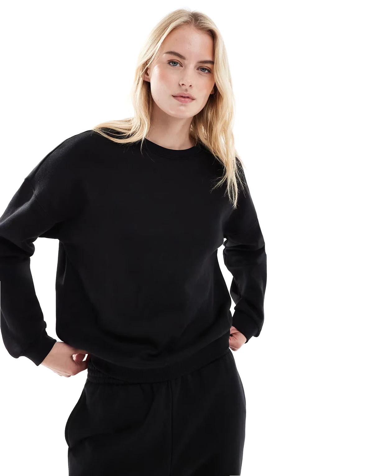 oversized sweatshirt in black - part of a set