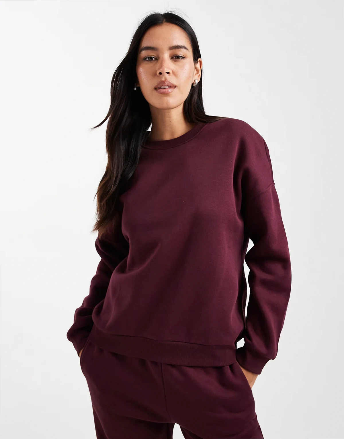 oversized sweatshirt in burgundy - part of a set