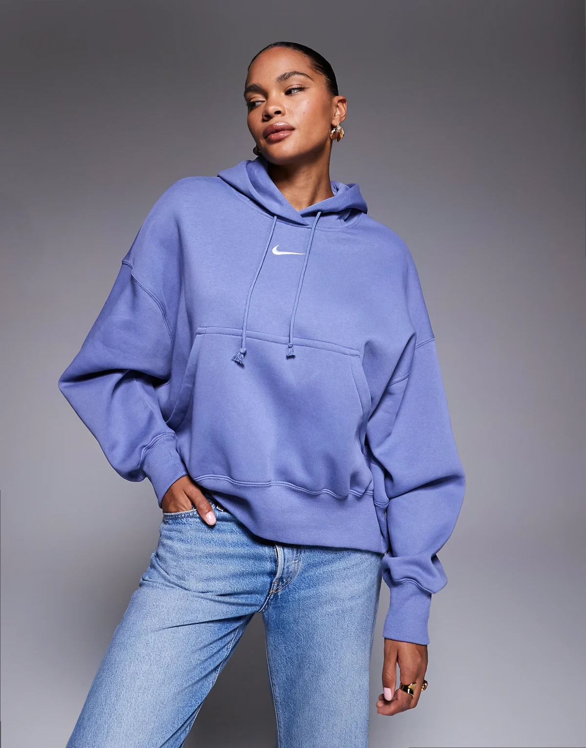 Phoenix Fleece over-oversized hoodie in blue