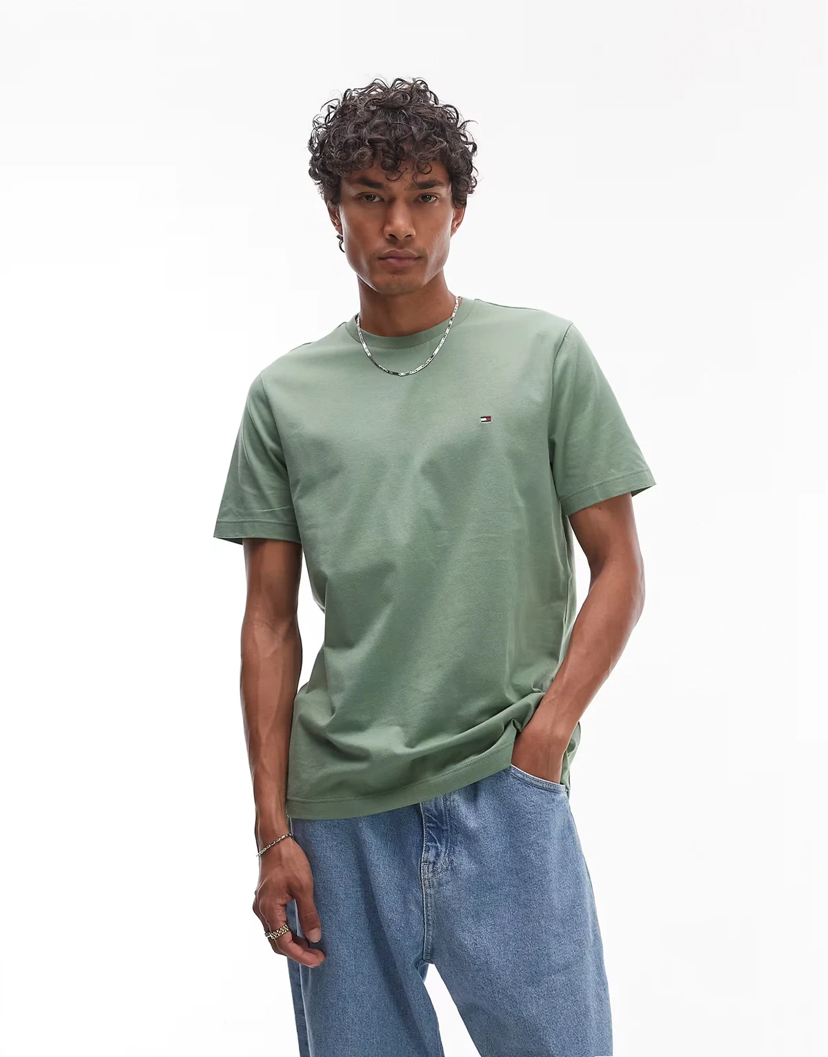 – Essential – Jasnozielony T-shirt o regularnym kroju