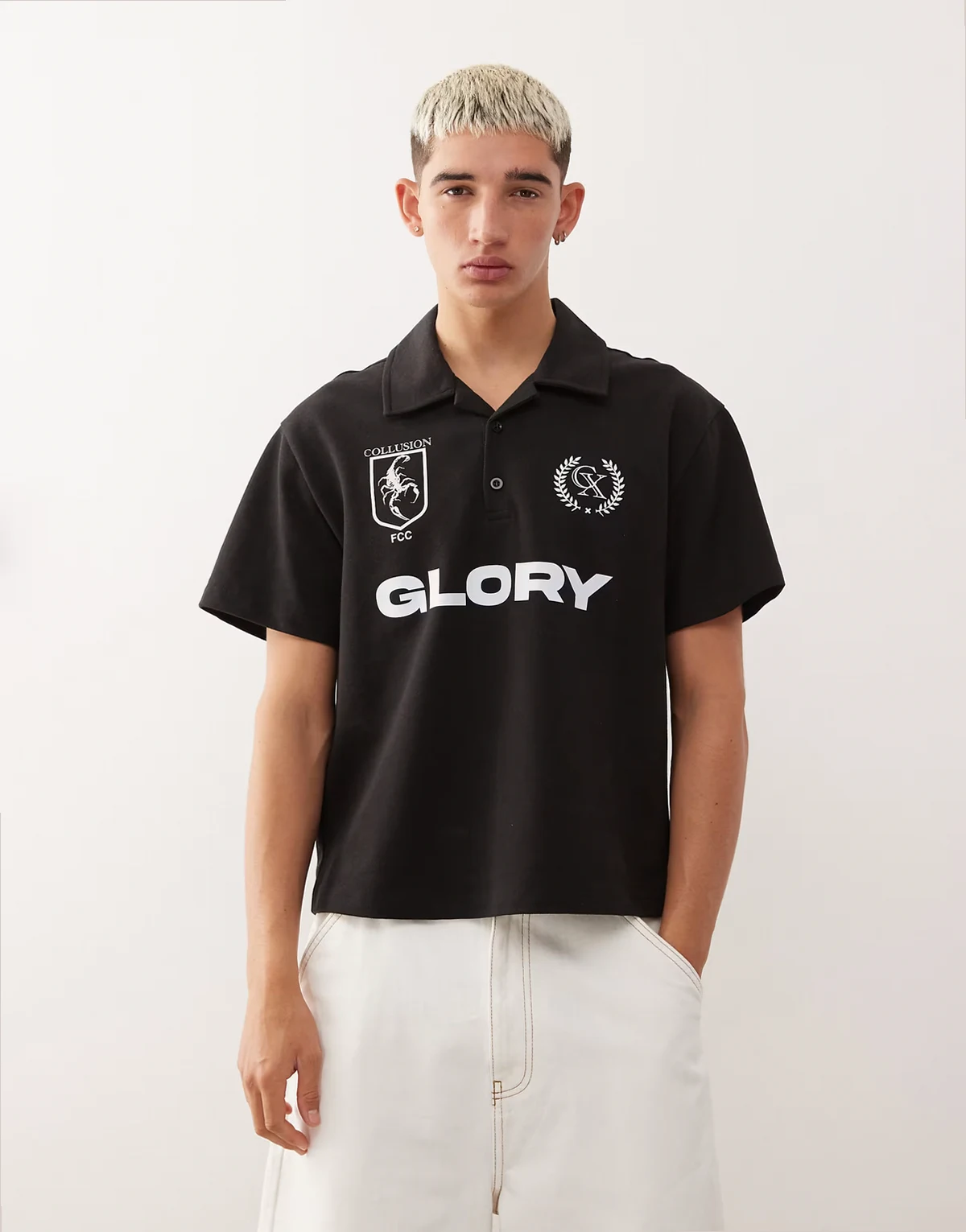 soccer polo in black